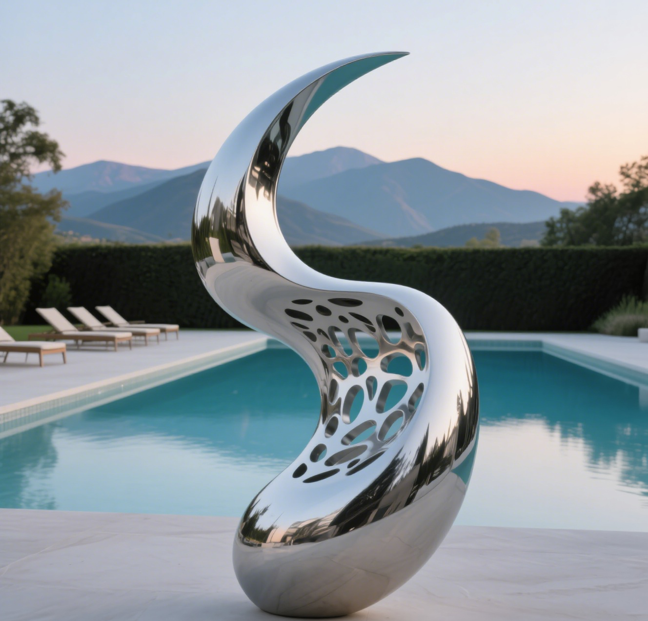 abstract stainless steel sculpture