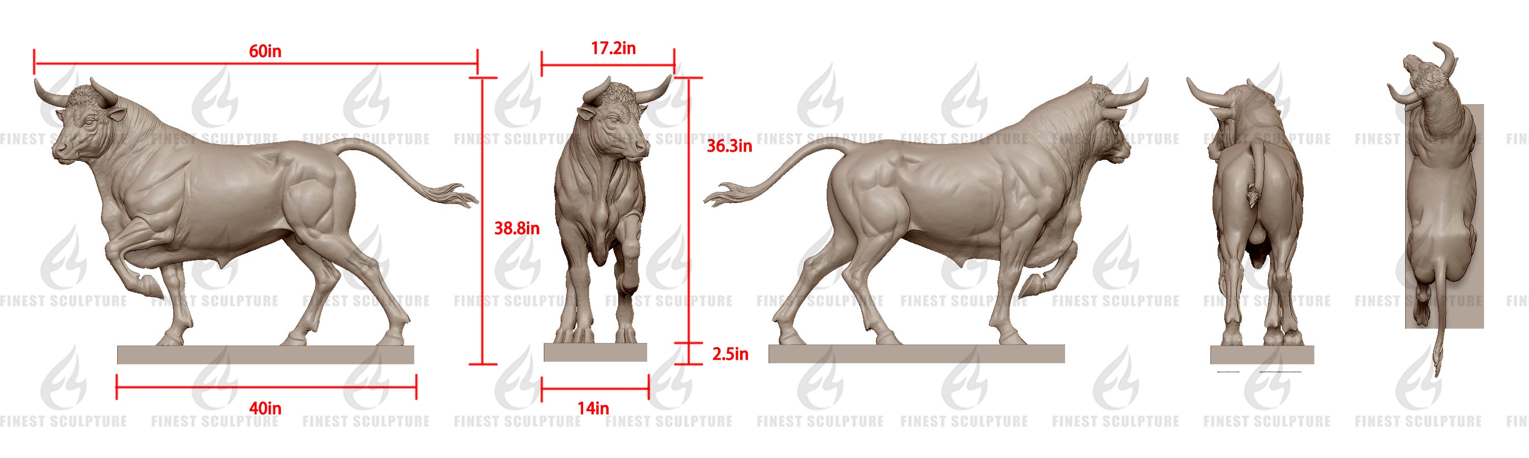 Custom Link for Marshall Prather of Custom Bronze Bull Sculpture