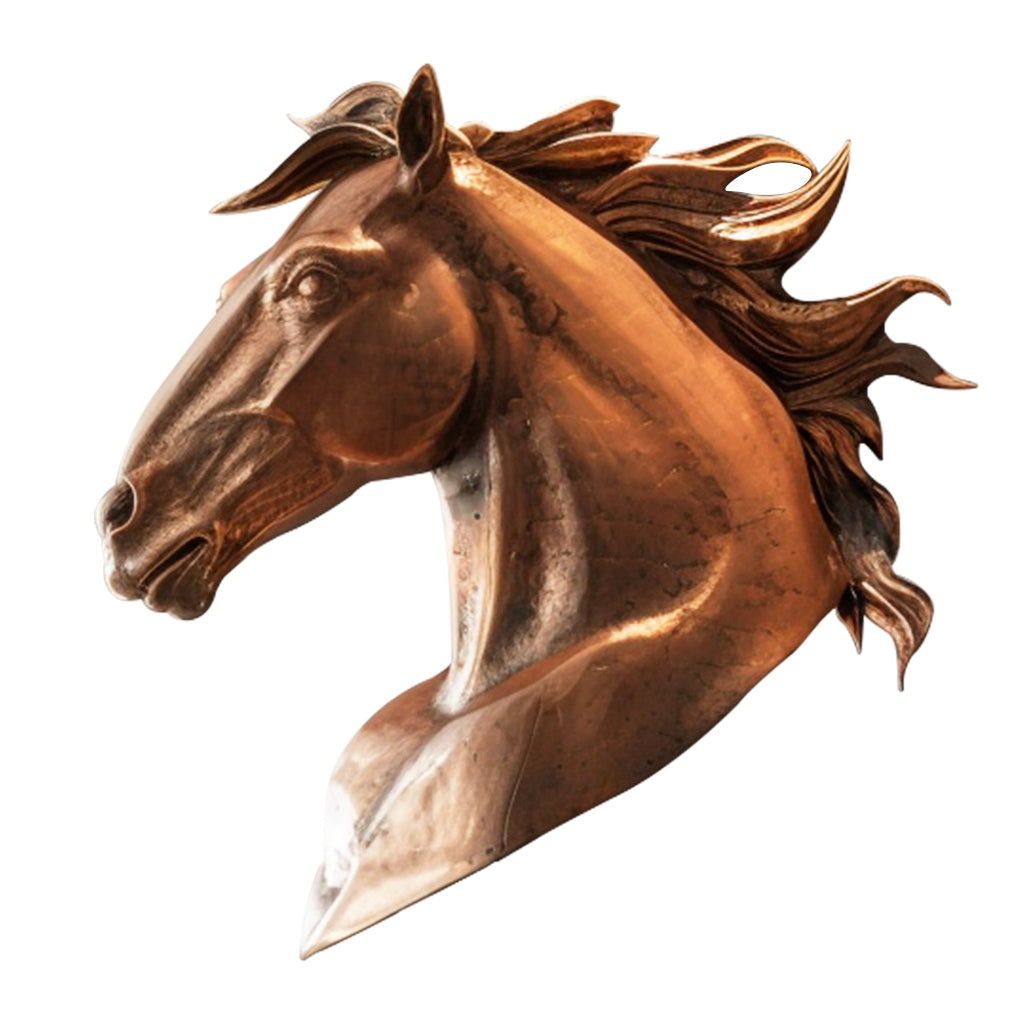 Modern indoor bronze horse head sculpture