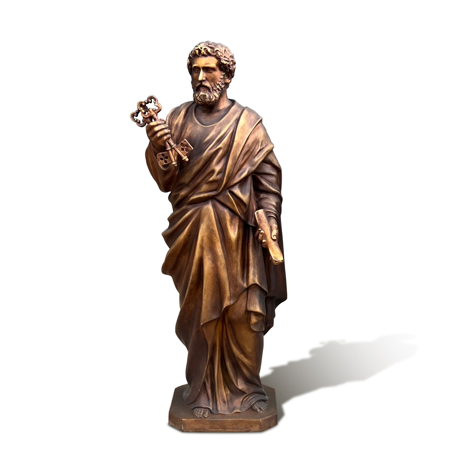 Bronze Saint Peter statue holding the keys to the Kingdom of Heaven