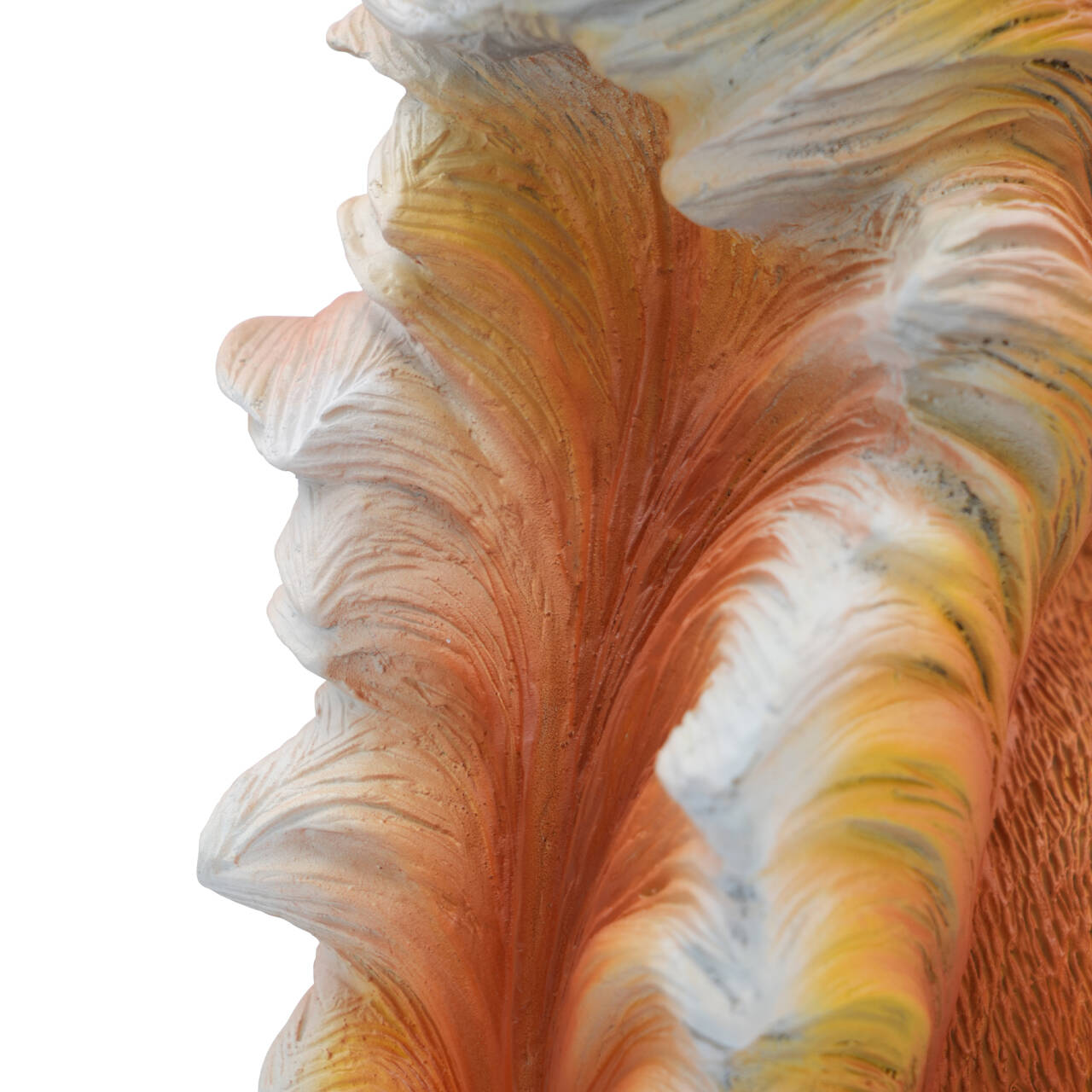 Detailed view of the bronze squirrel’s tail with natural curve and fine texture