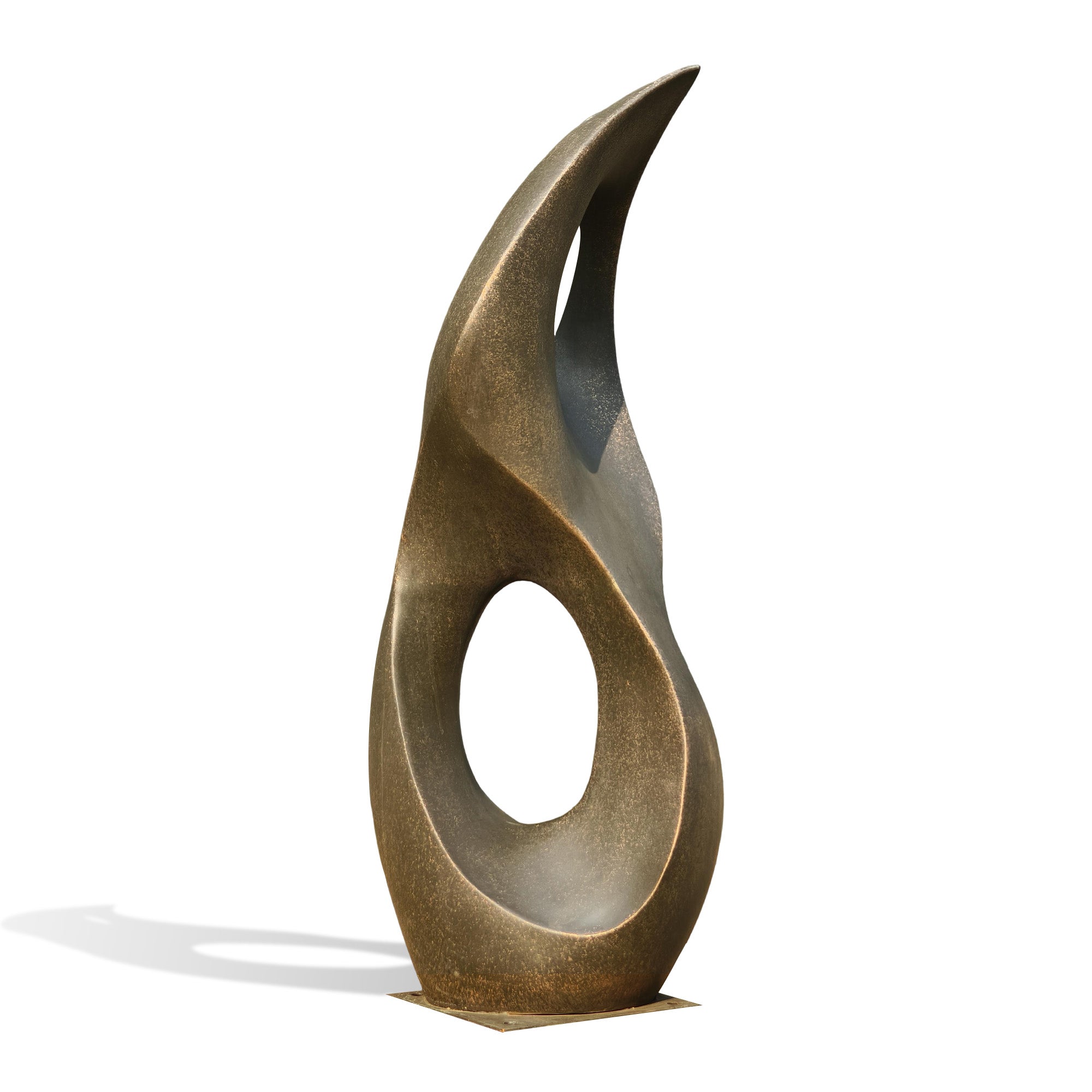 Modern abstract bronze garden sculpture ideal for private estates and villa landscapes
