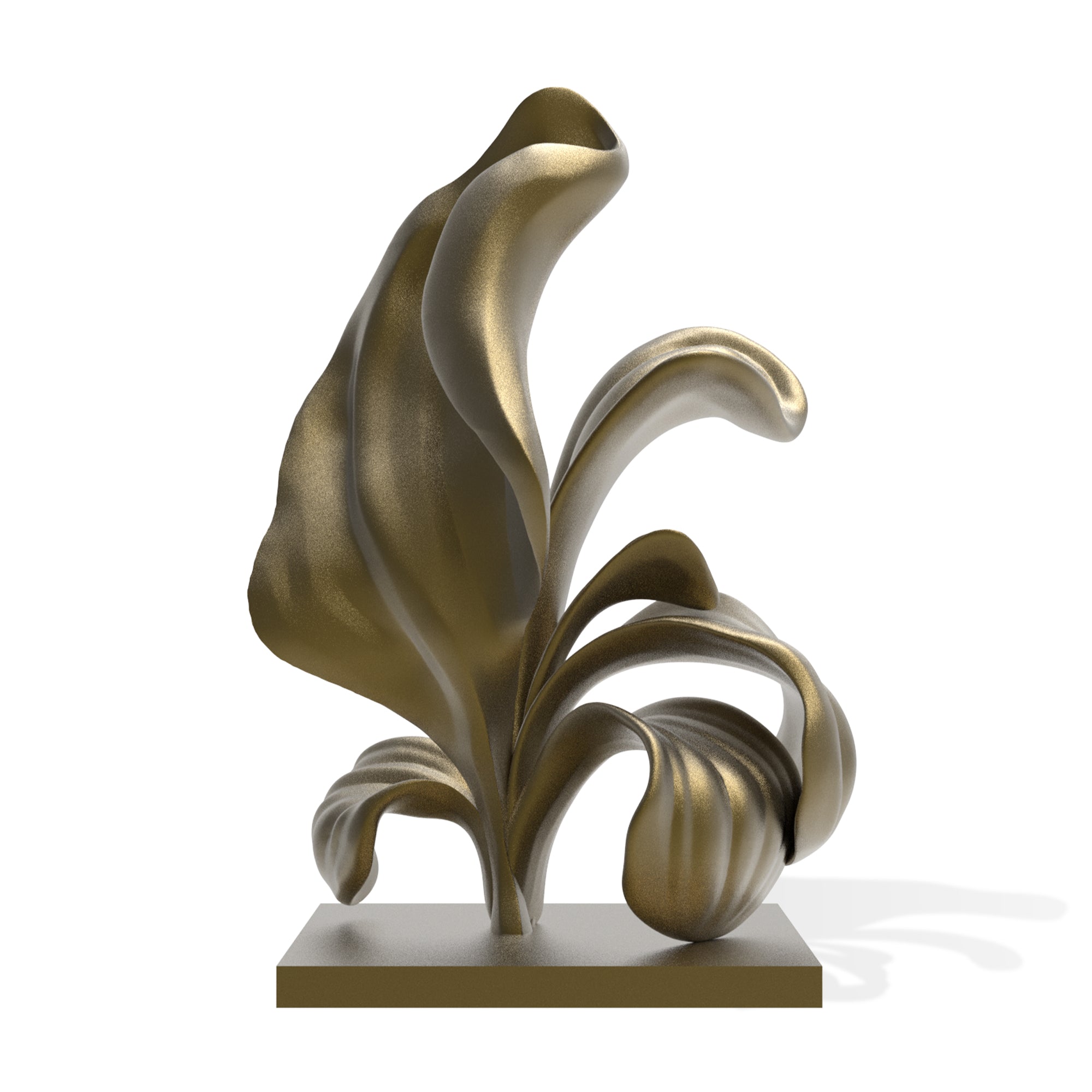 FINEST Custom Flower-Inspired Bronze Sculpture Elegant Gold Finish for Luxury Interiors FB-149