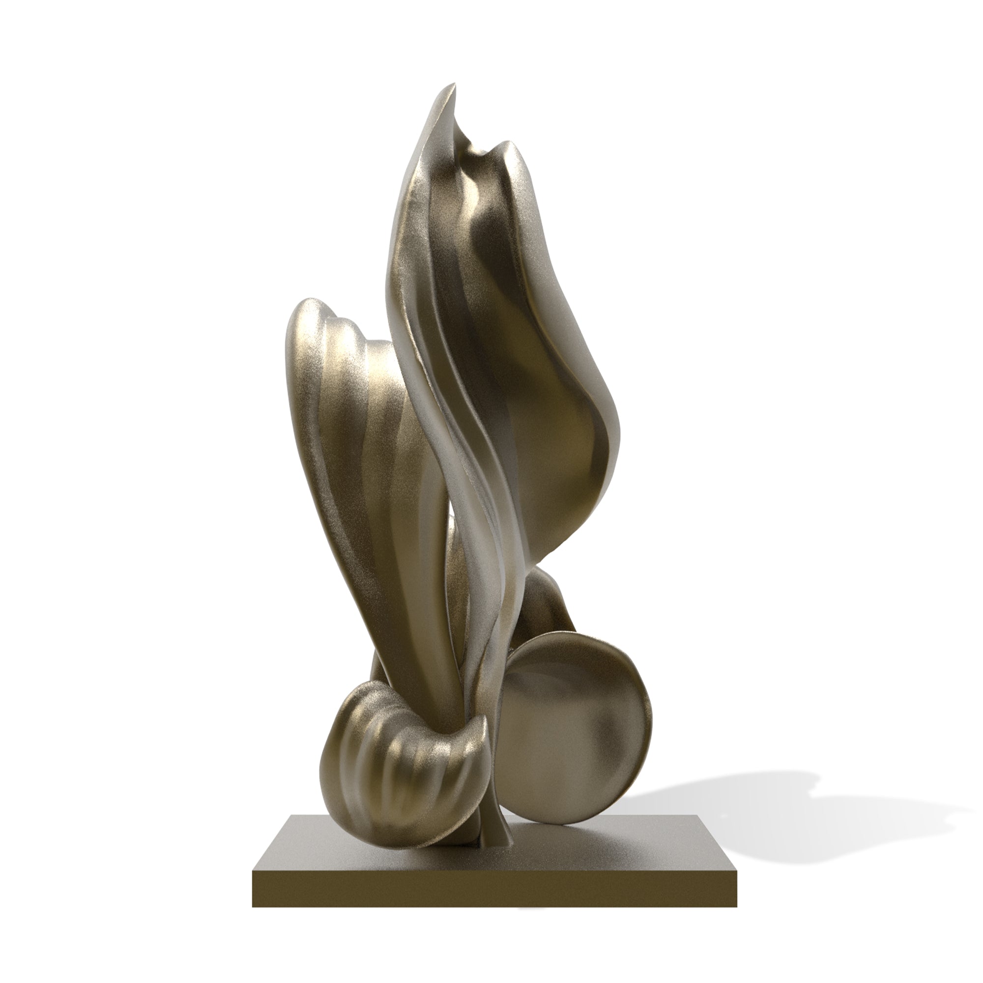 FINEST Custom Flower-Inspired Bronze Sculpture Elegant Gold Finish for Luxury Interiors FB-149