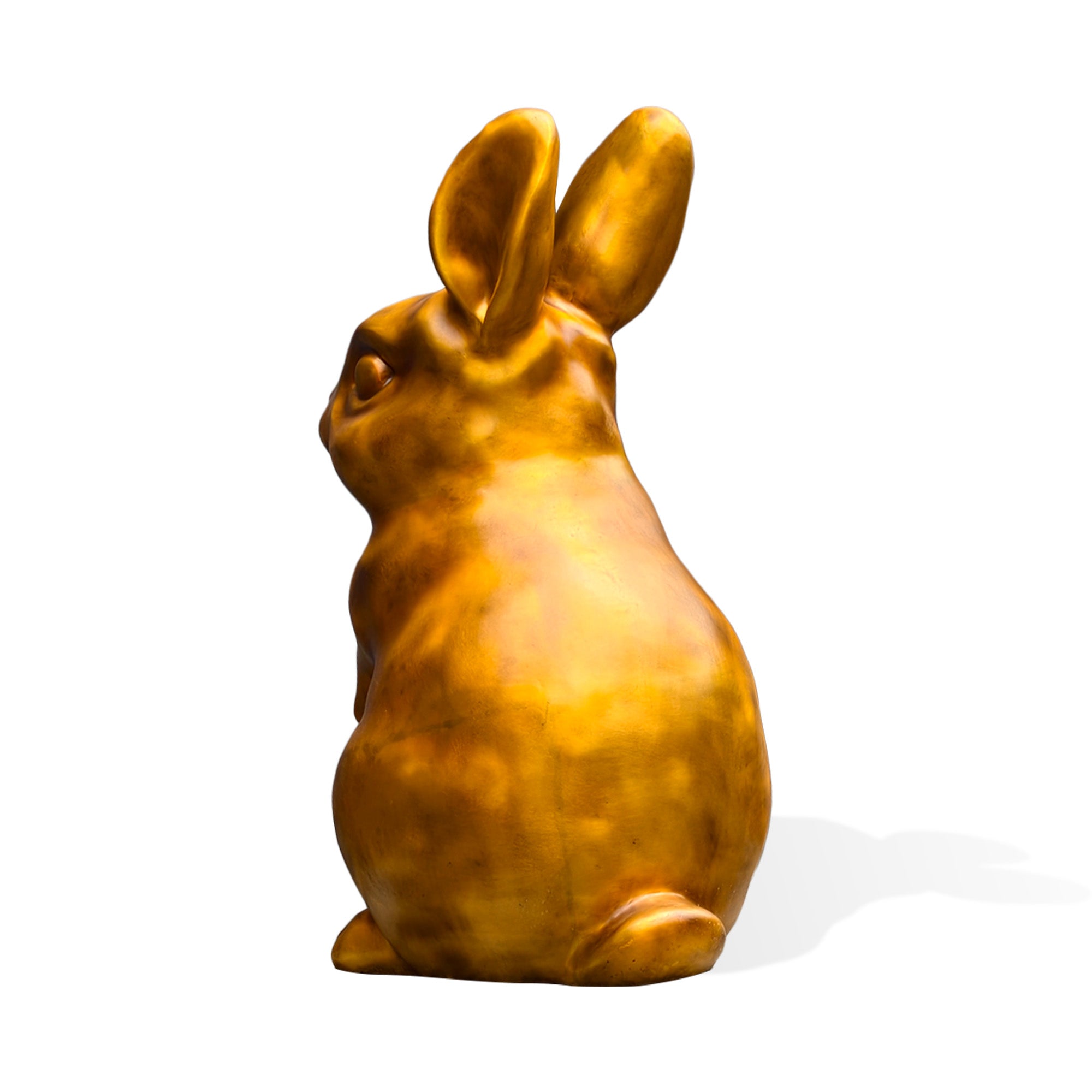 FINEST Chinese Zodiac Golden Bronze Rabbit Sculpture – Outdoor Garden Lawn Animal Statue FB-227