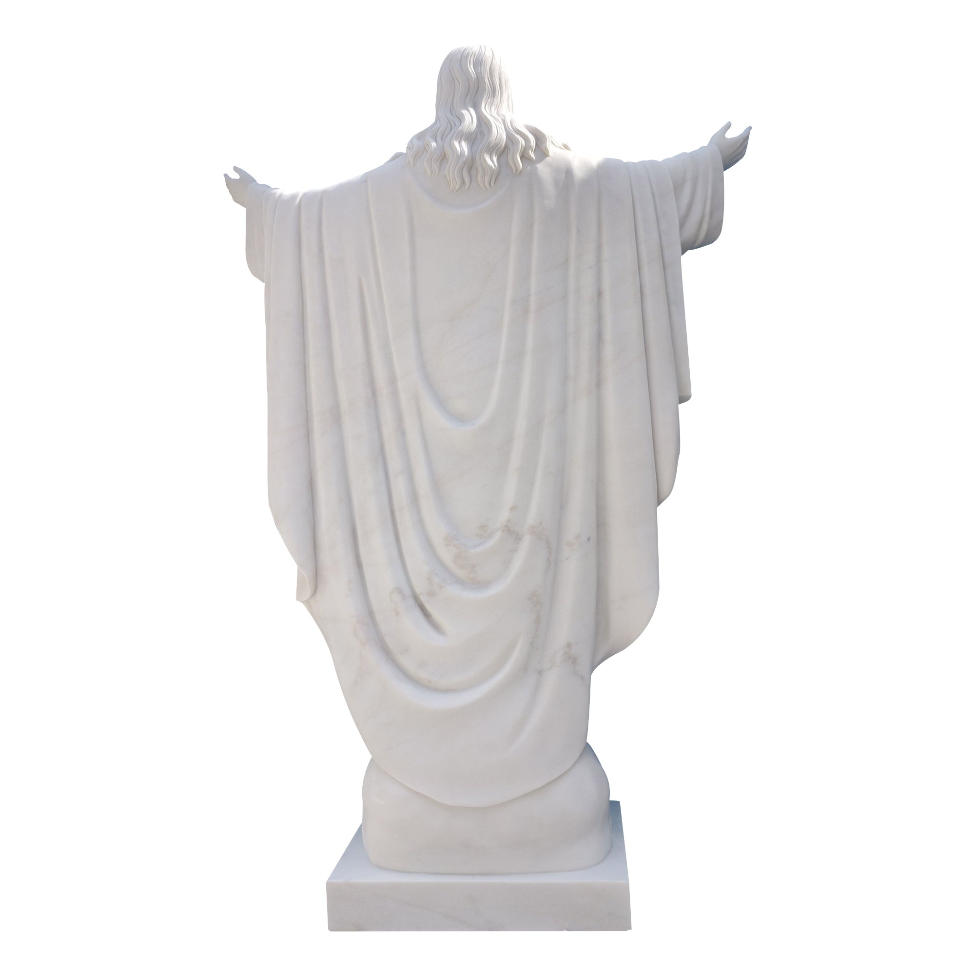 White Marble Scared Heart Of Jesus Statues