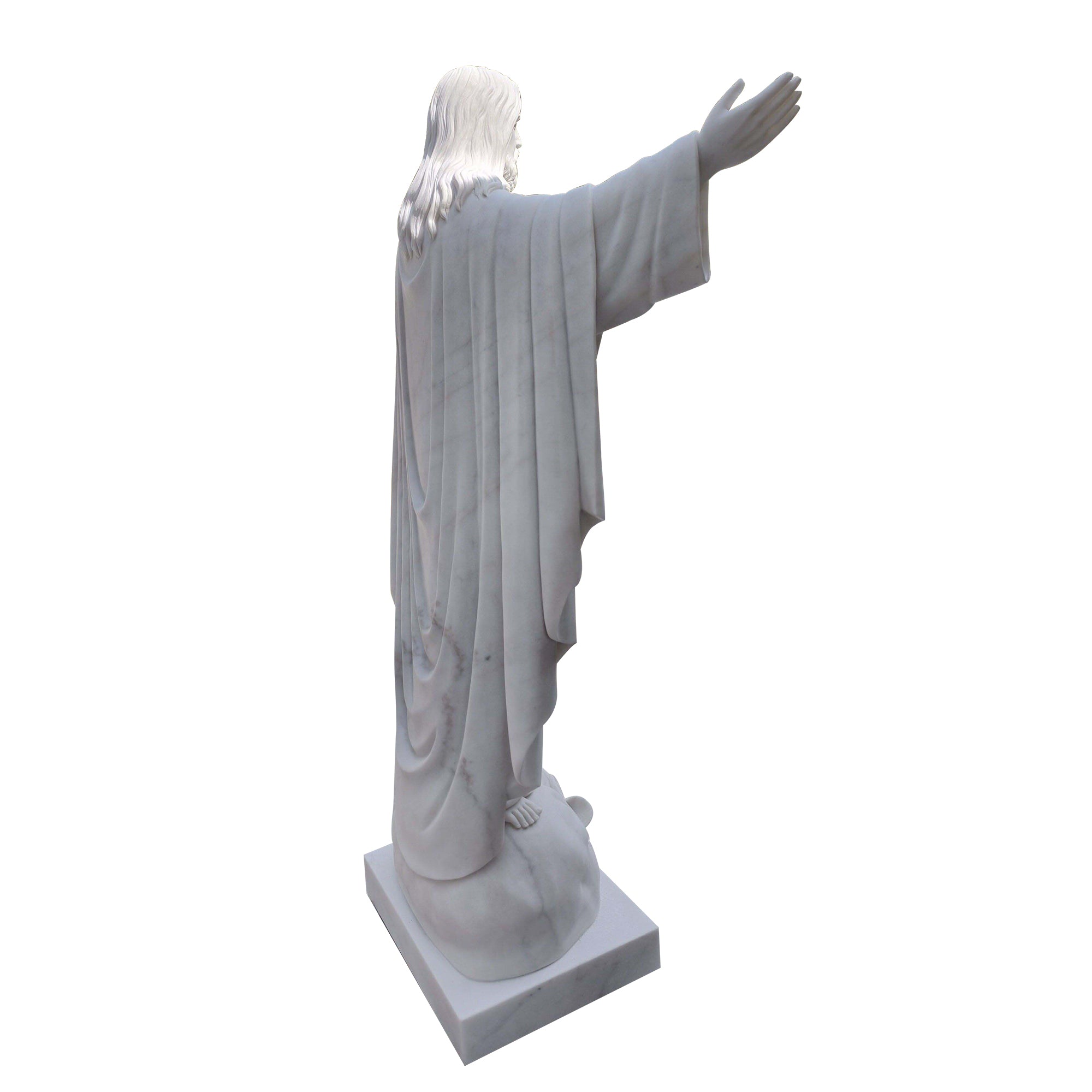 White Marble Scared Heart Of Jesus Statues