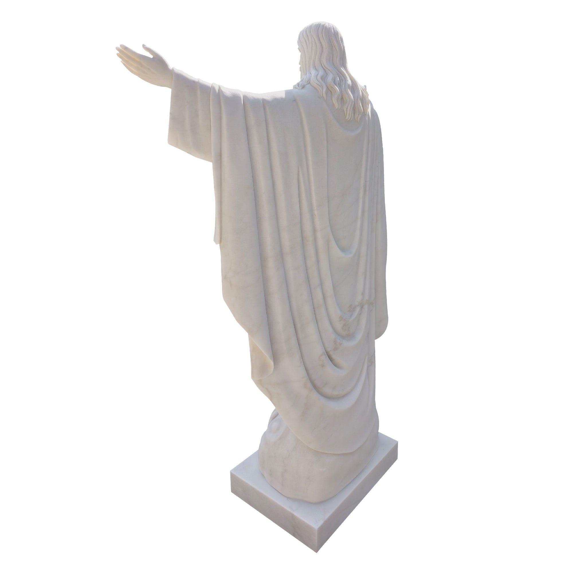 White Marble Scared Heart Of Jesus Statues