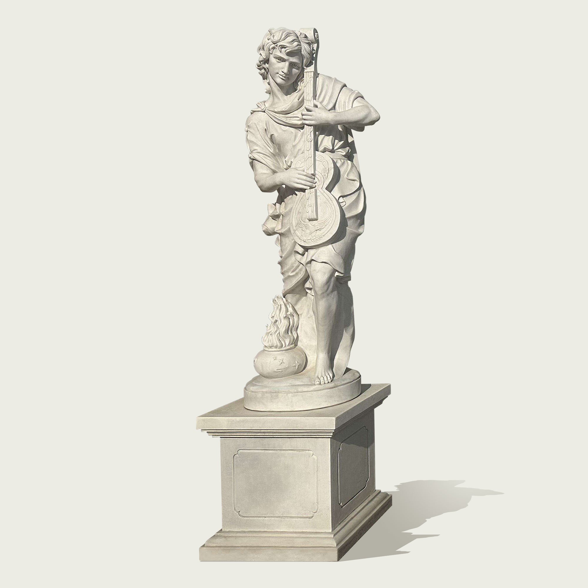 Elegant garden marble musical ladies sculptures with a base