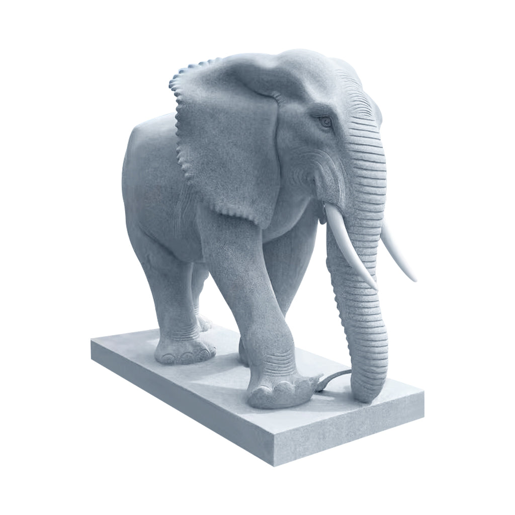 life size marble elephant sculpture