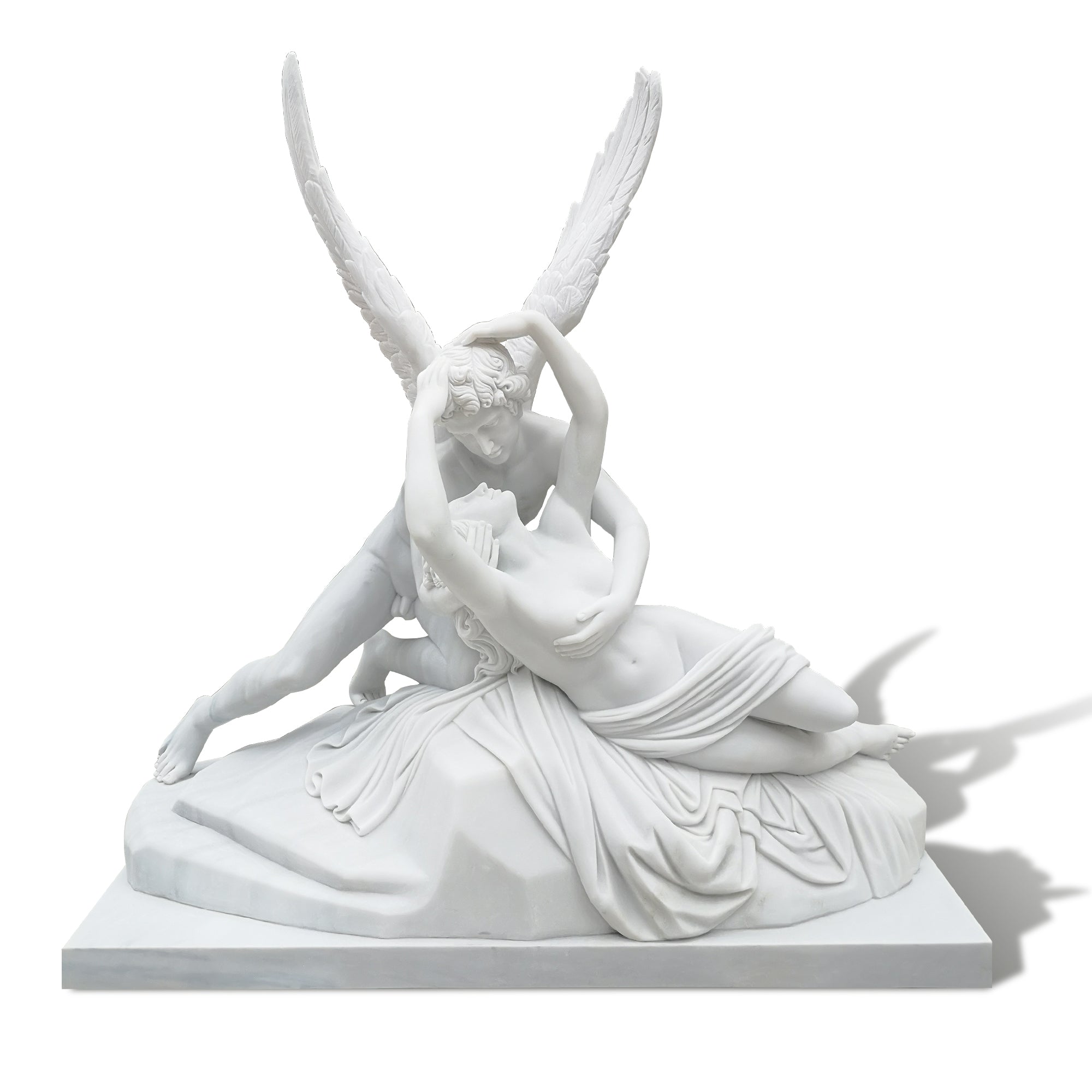 Cupid and Psyche bonded whitemarble sculpture ancient greek style decor