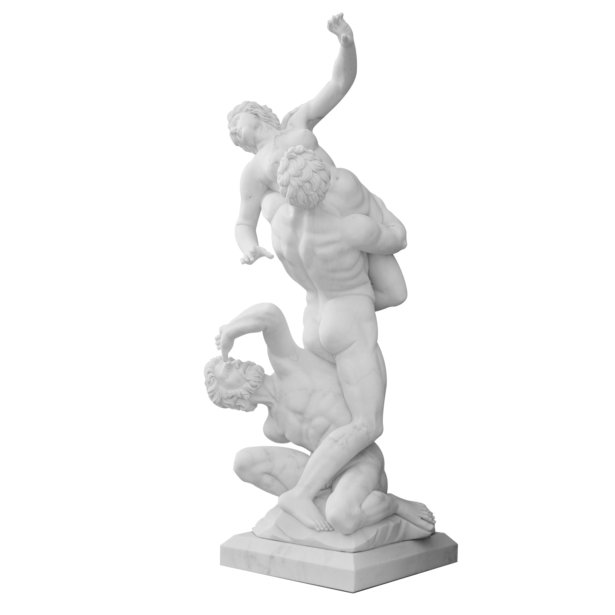 Life-size famous marble statue replica of The Rape of the Sabine Women, a Renaissance masterpiece
