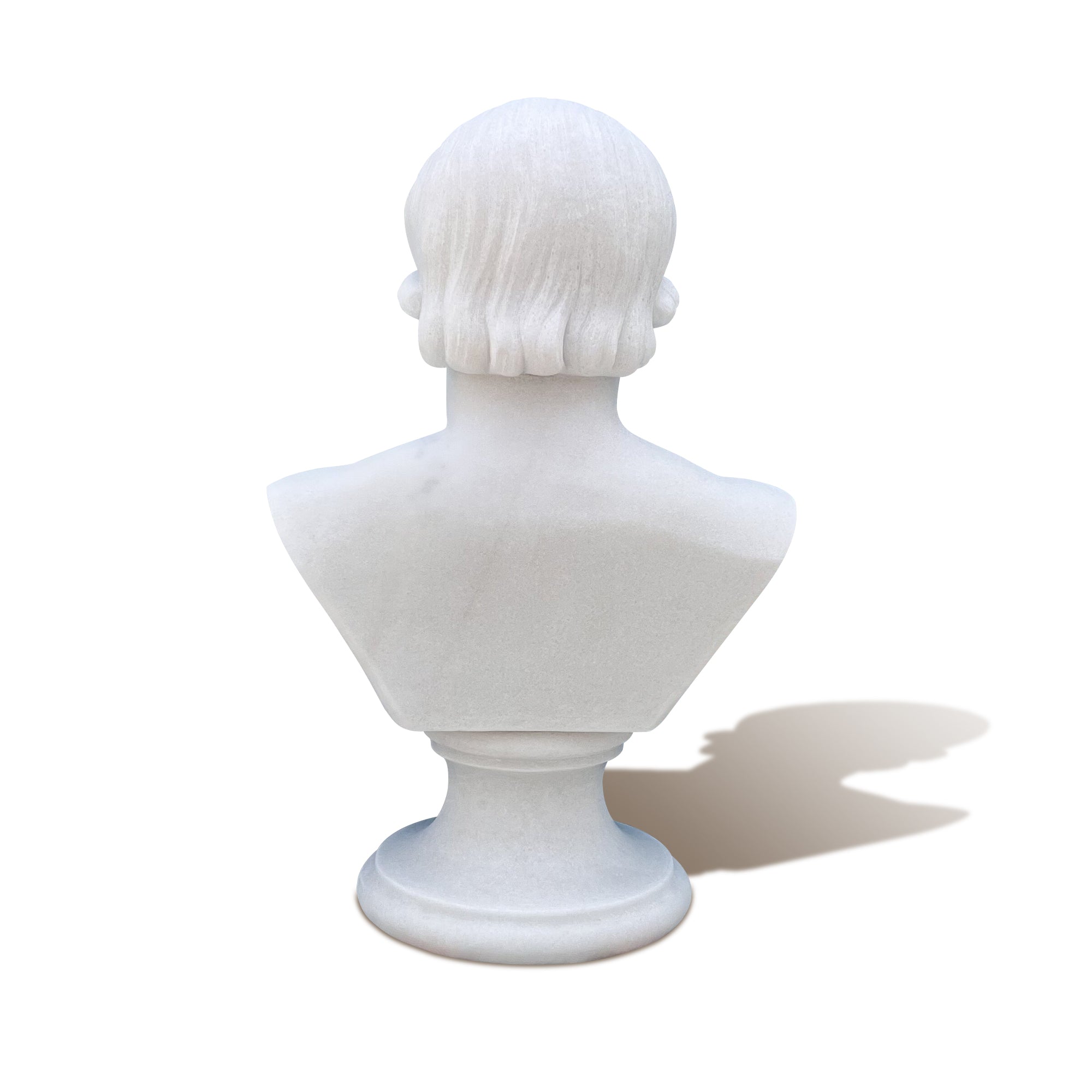 back view of Benjamin Hawkins marble bust classical portrait sculpture
