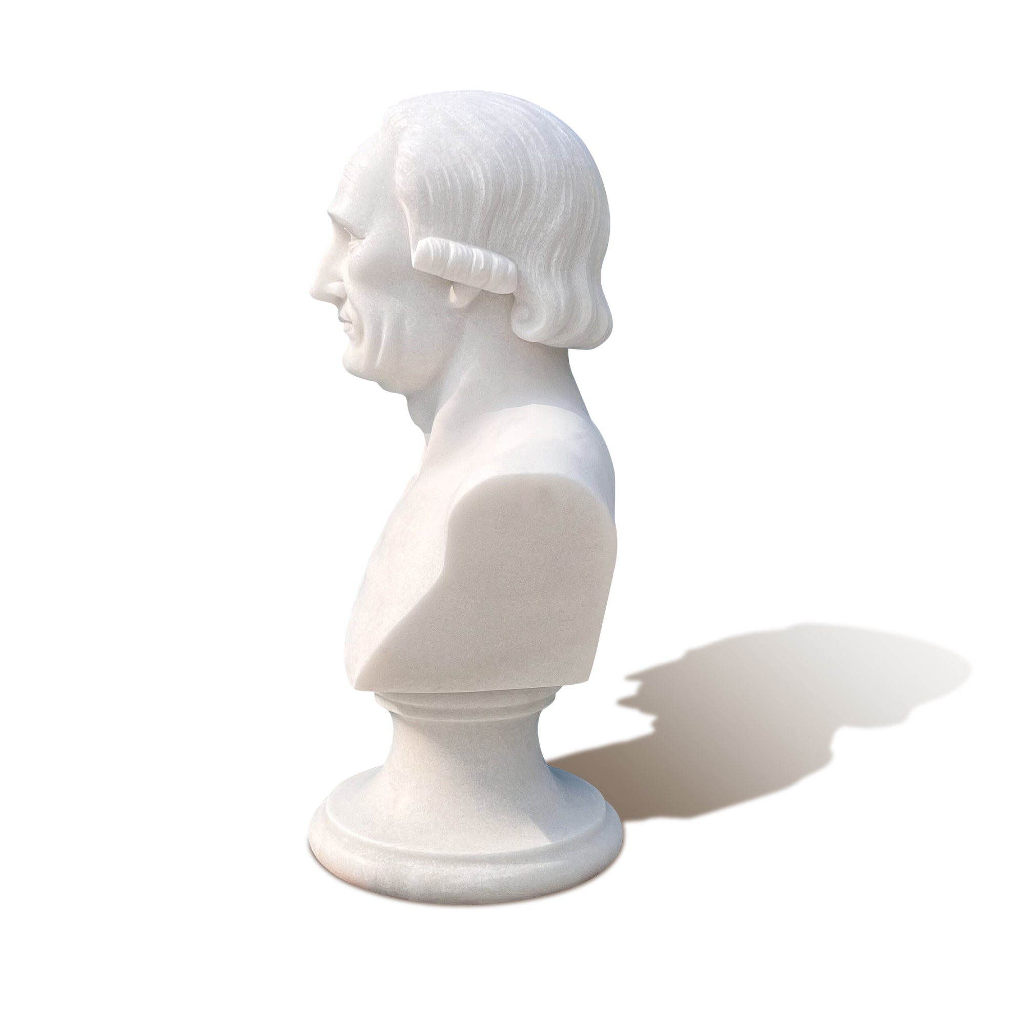 side view of Benjamin Hawkins marble sculpture American historical decor