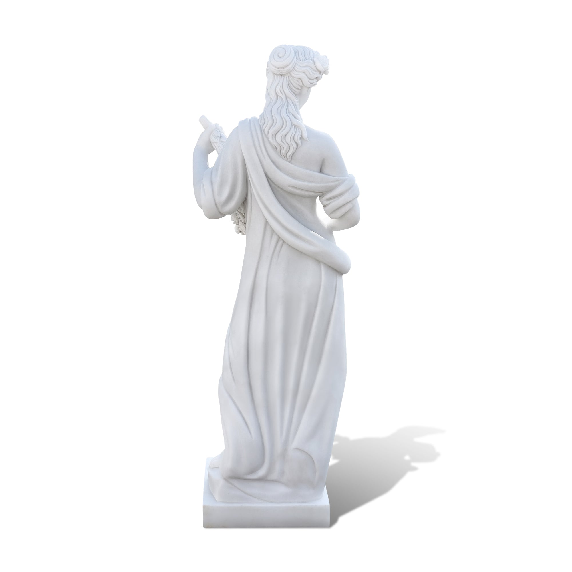 classical marble sculpture of Spring goddess back view