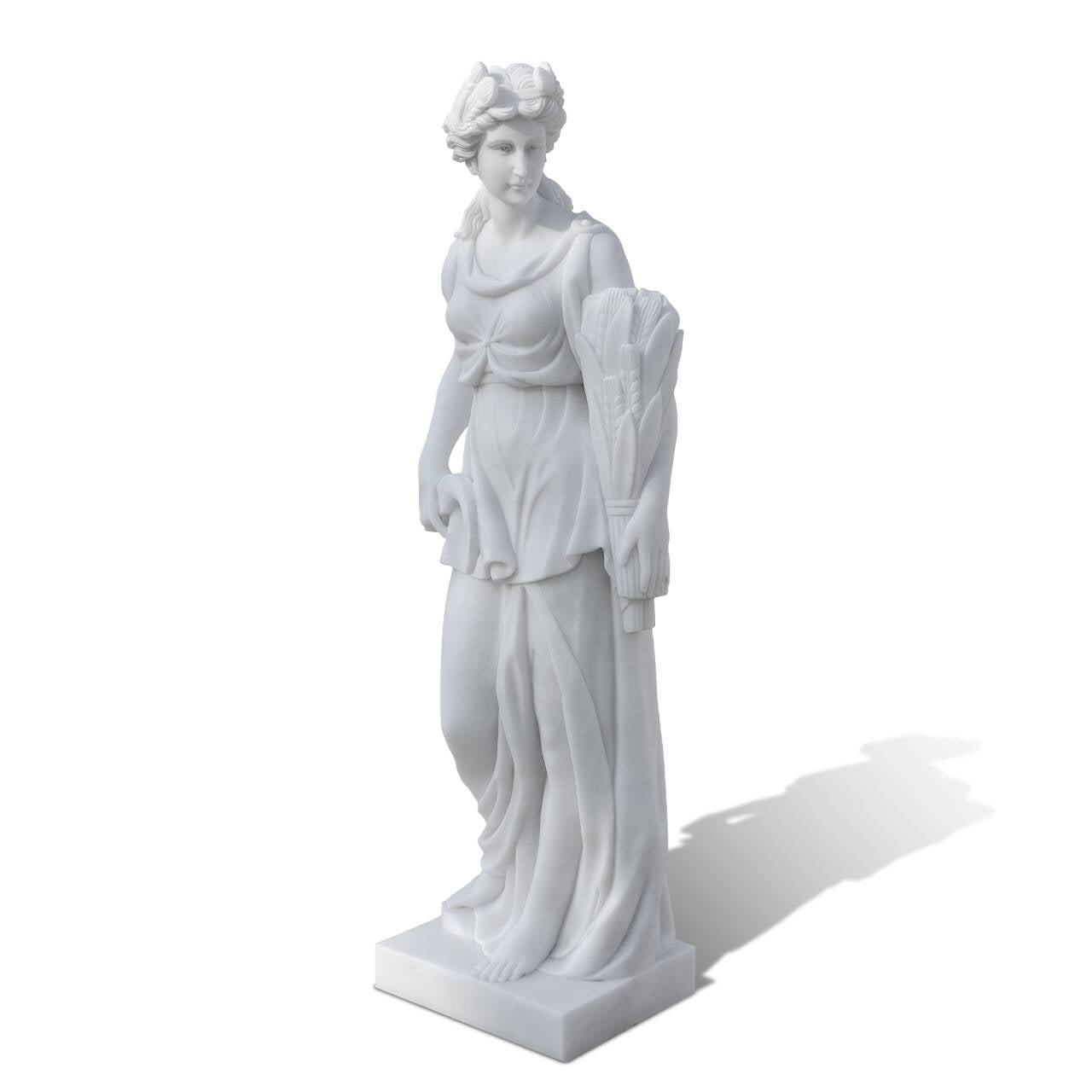 classical summer marble garden figure symbolizing abundance and vitality