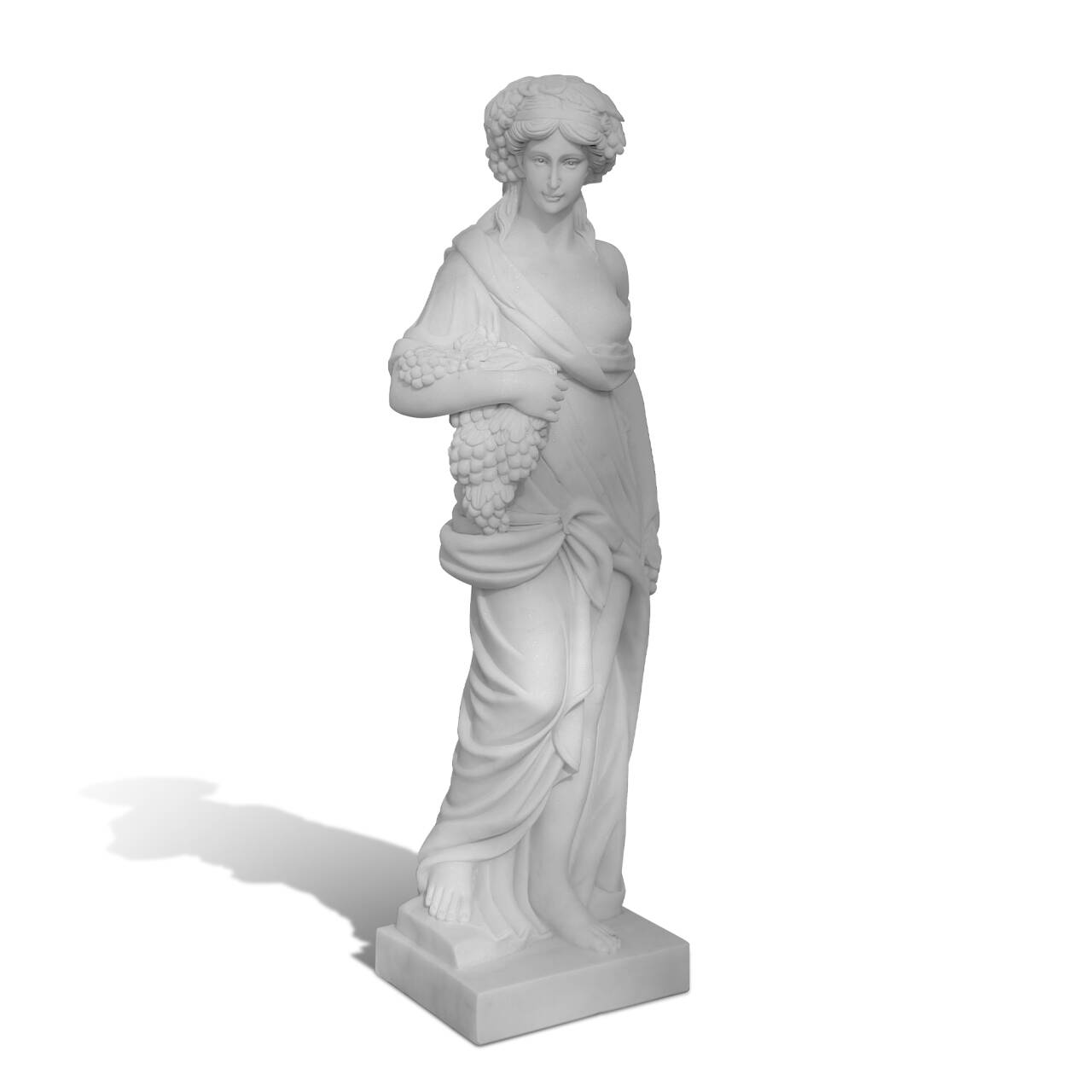 classical four seasons marble statue with autumn harvest theme, goddess sculpture for outdoor gardens and courtyards