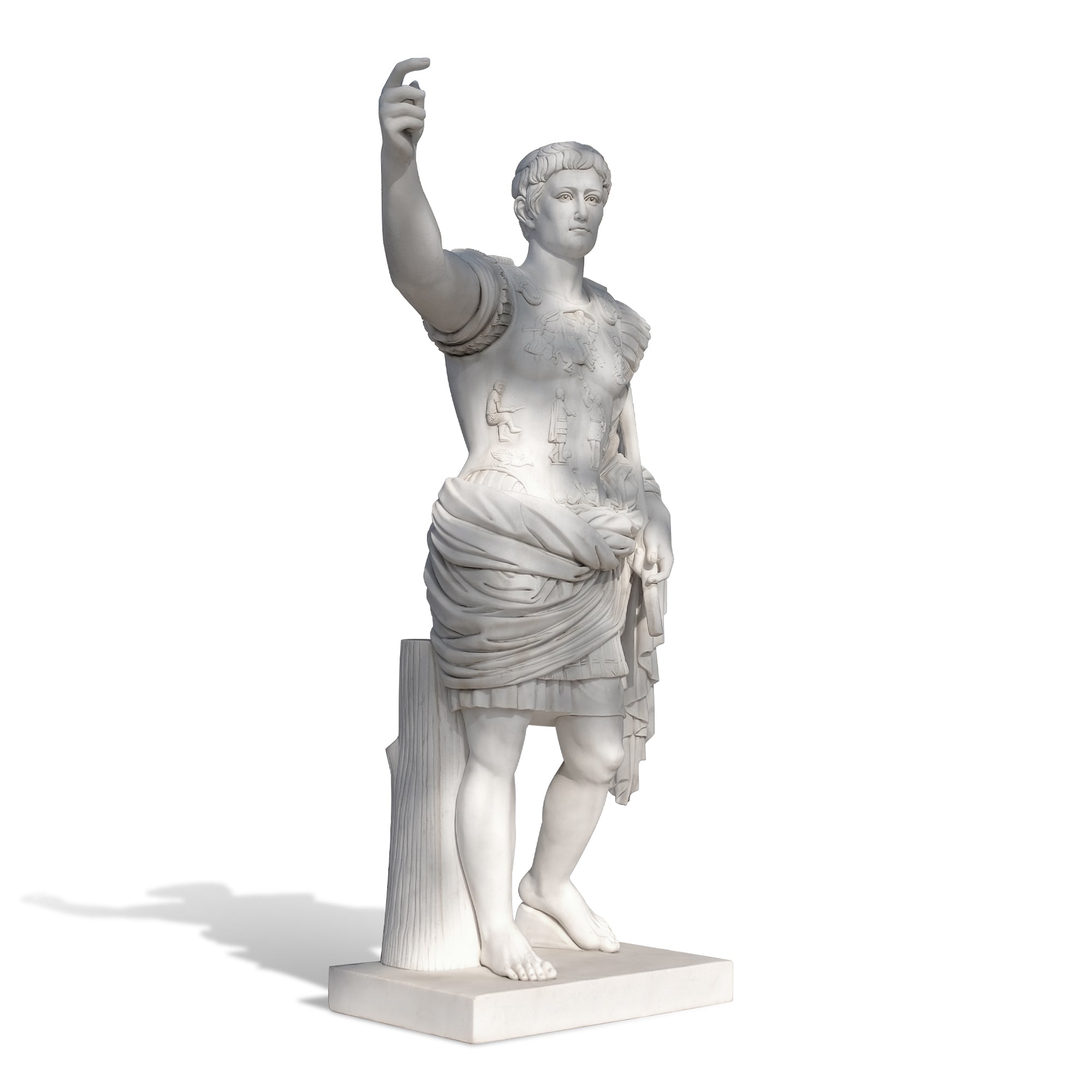 classical augustus of prima porta marble replica statue with extended arm outdoor display for sale