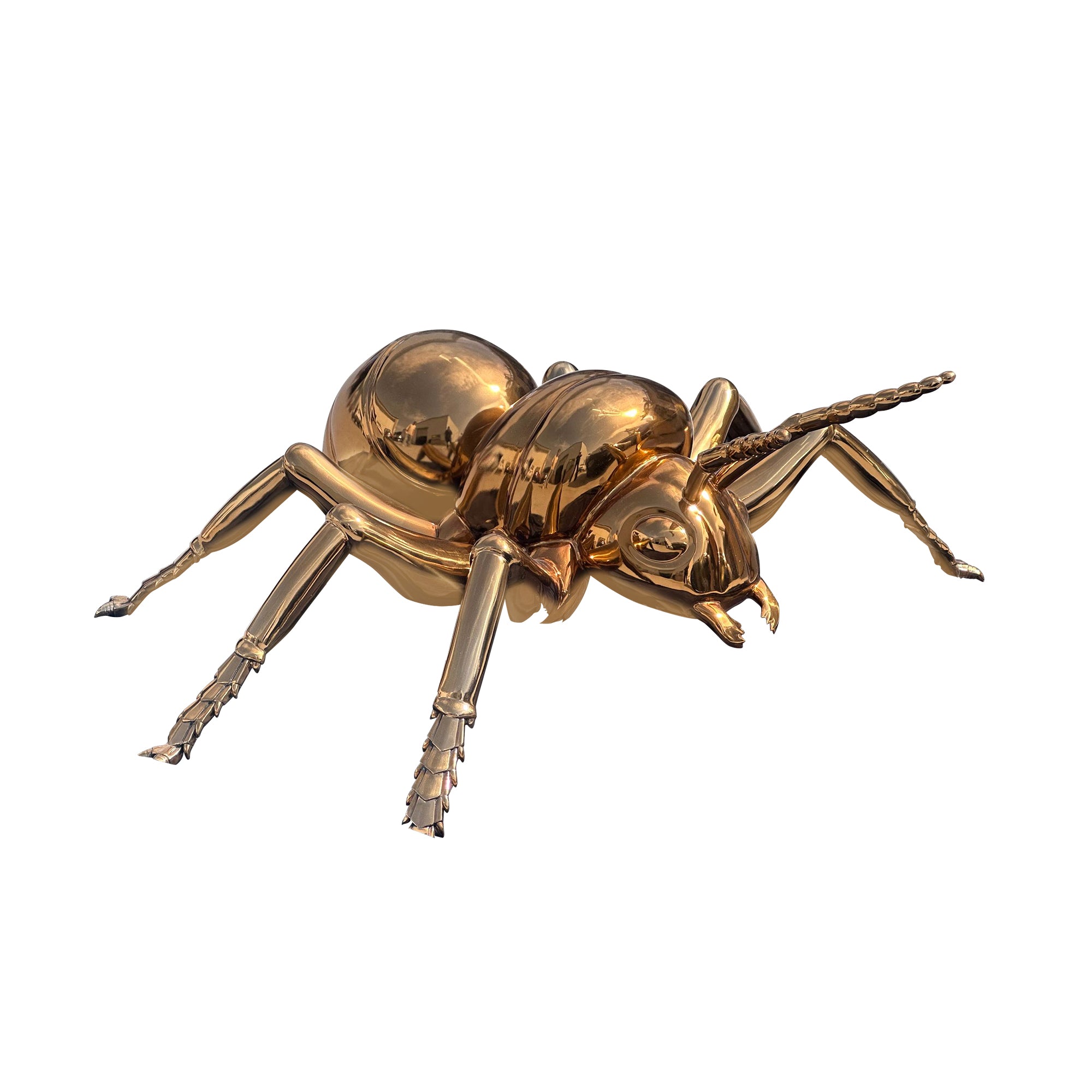 stainless steel ant animal sculpture with gold color