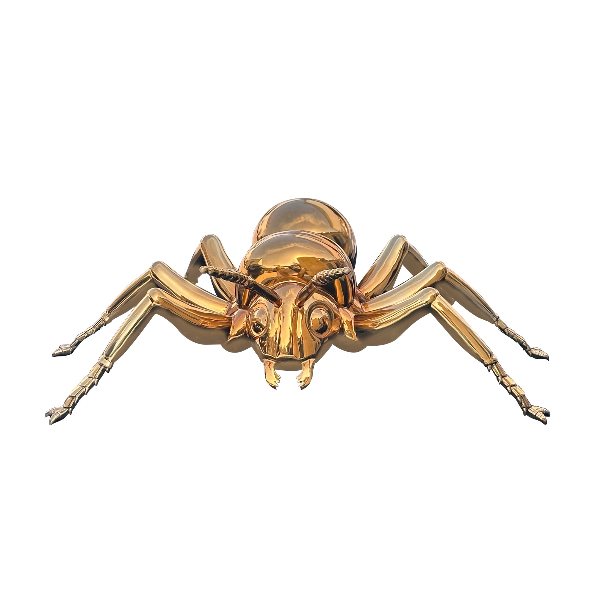 stainless steel ant animal sculpture with gold color