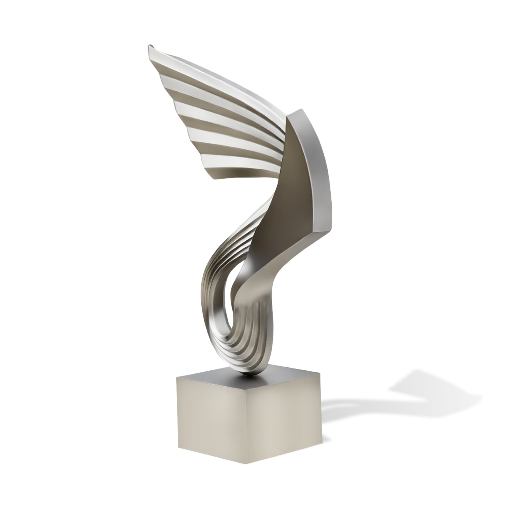 stylish abstract stainless steel sculpture brushed surface decorative garden hall decor