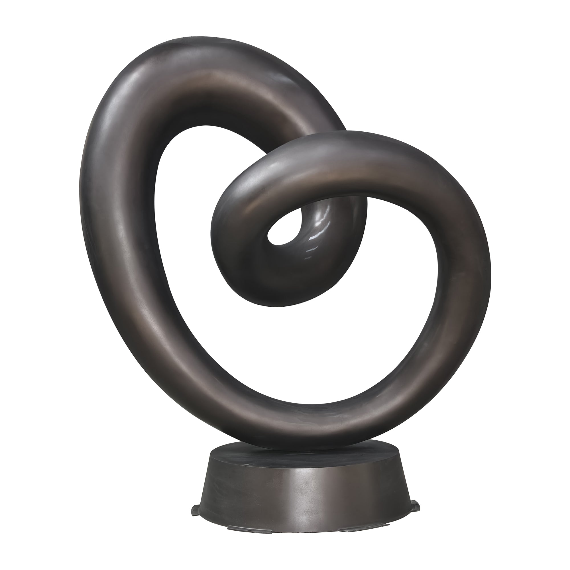 hollow circle stainless steel heart sculpture with black color