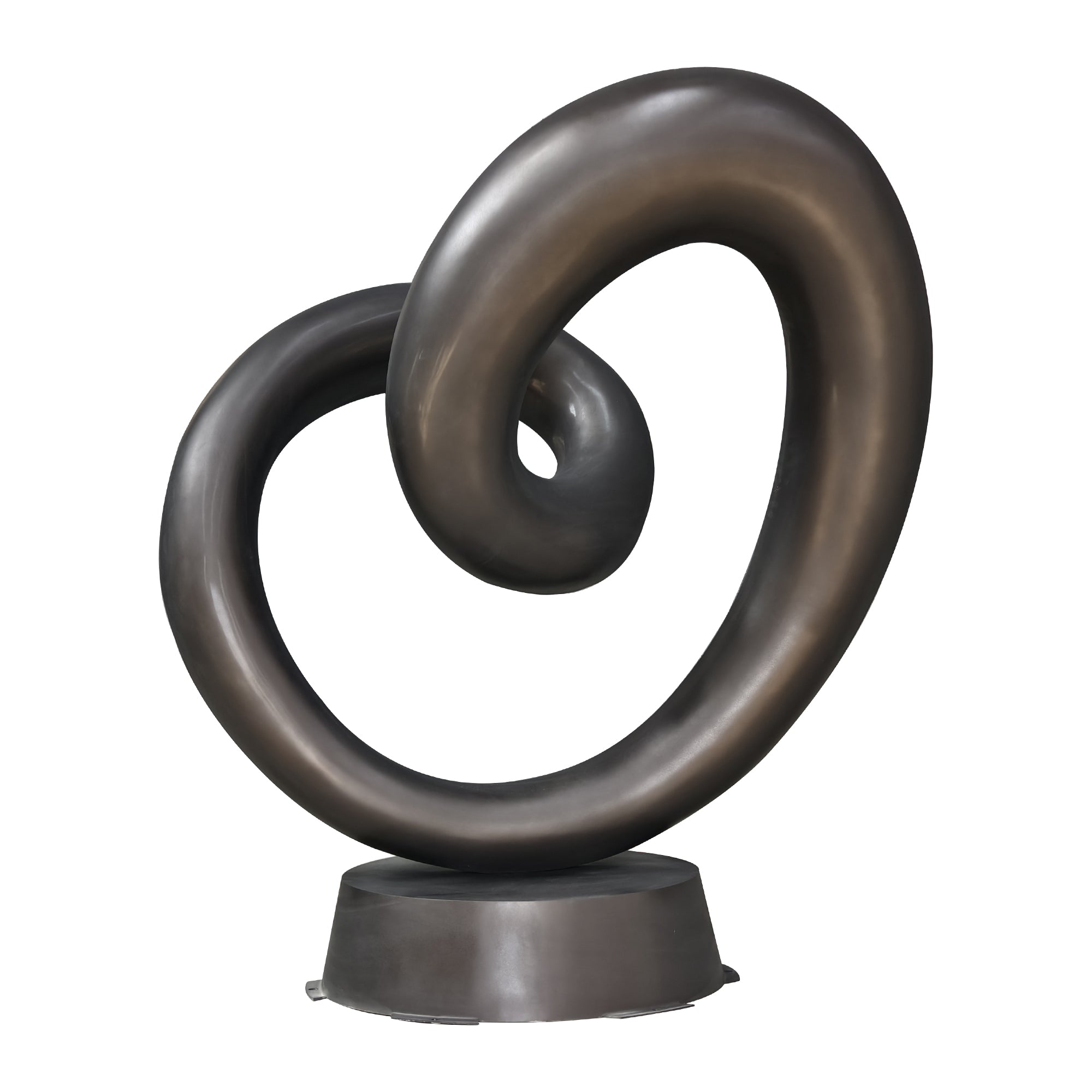 hollow circle stainless steel heart sculpture with black color