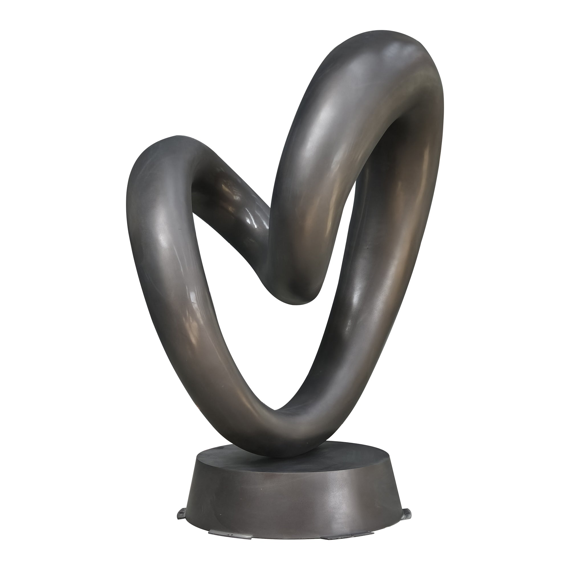 hollow circle stainless steel heart sculpture with black color