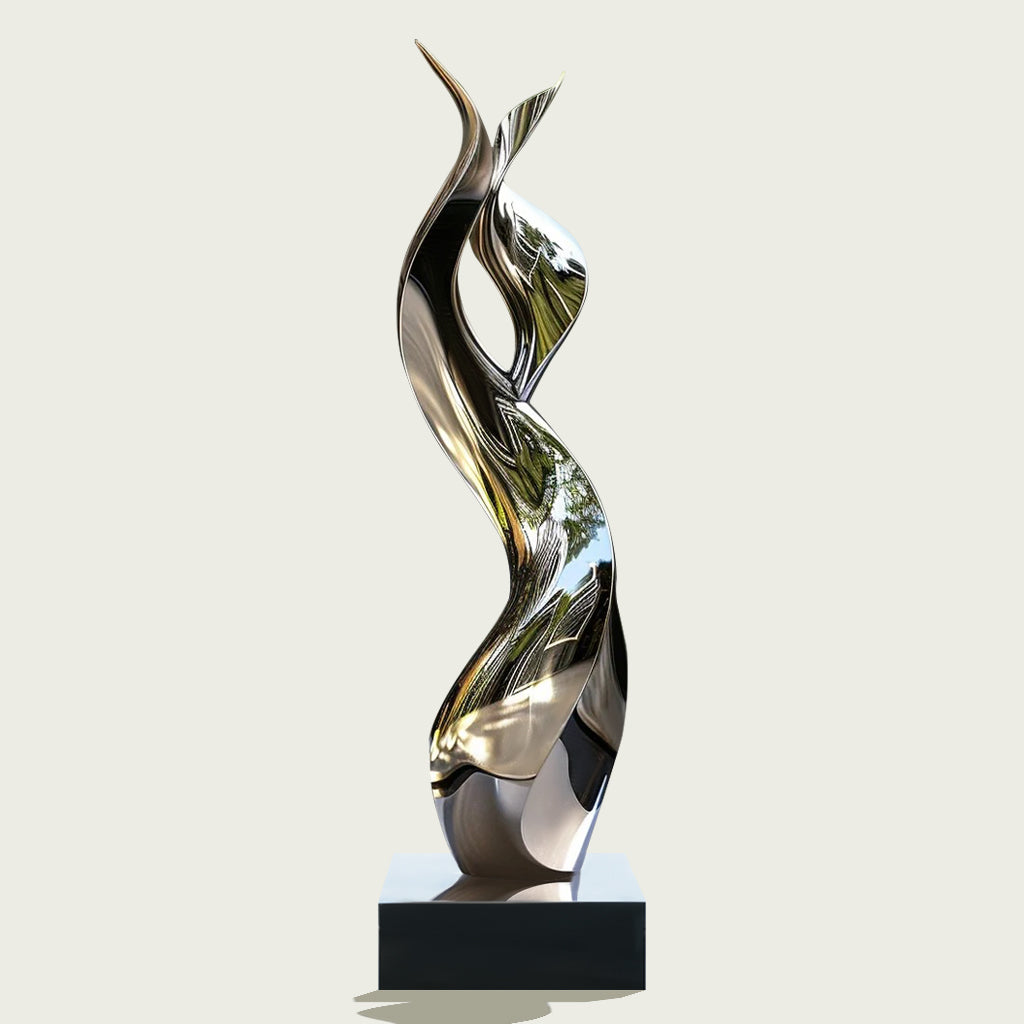 Custom Outdoor Modern Stainless Steel Abstract Mirror Finish Sculpture