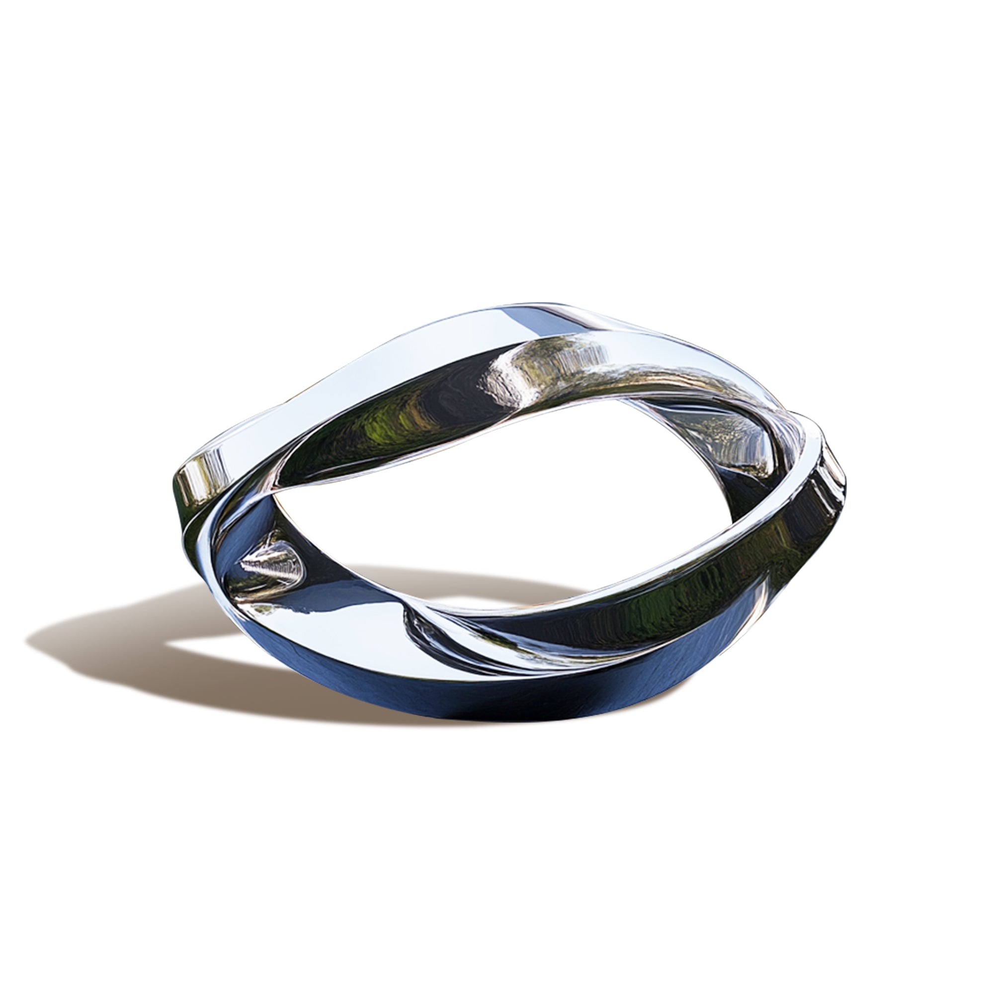 Modern Interlock Stainless Steel Sculpture