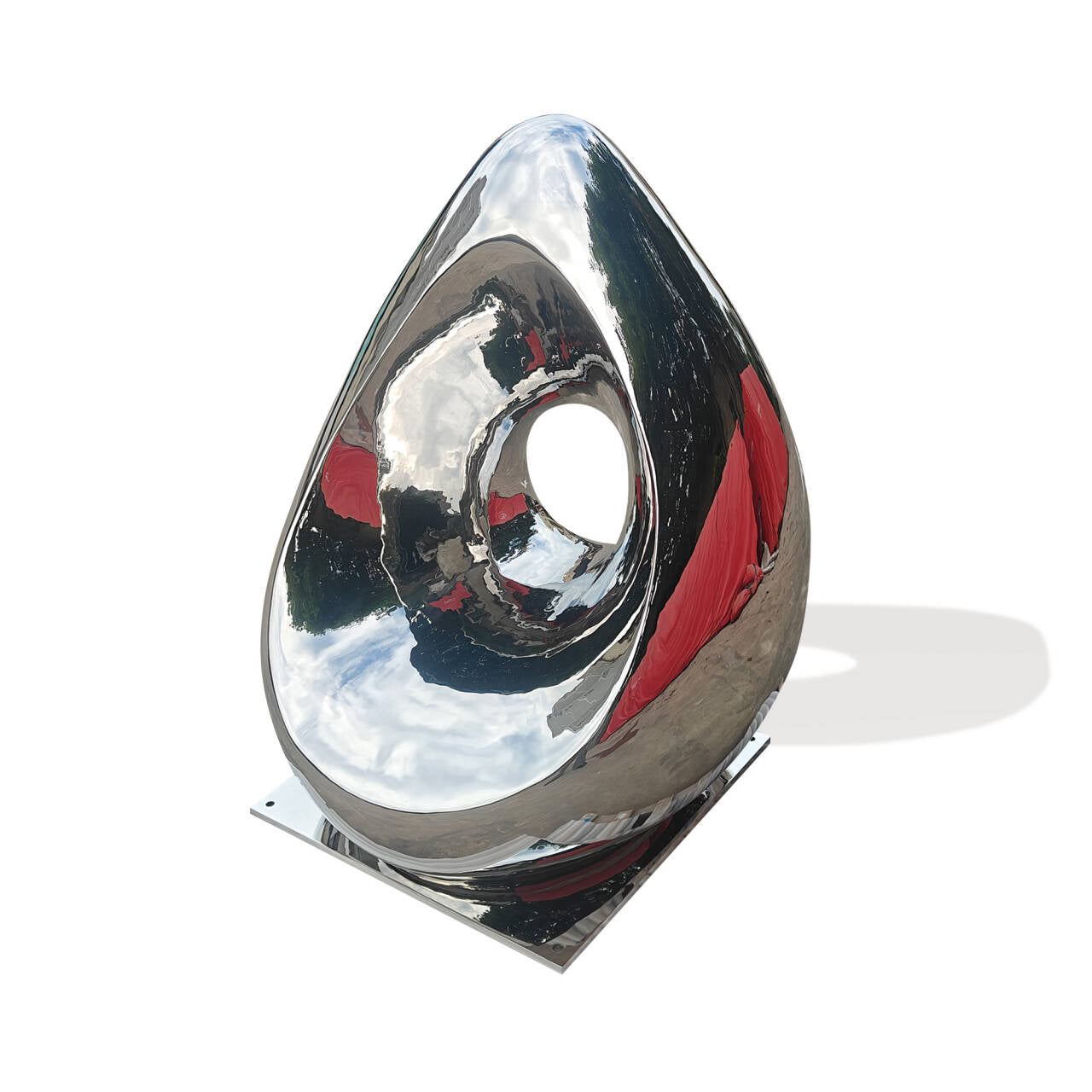 teardrop Polished mirror finish statinless steel sculpture