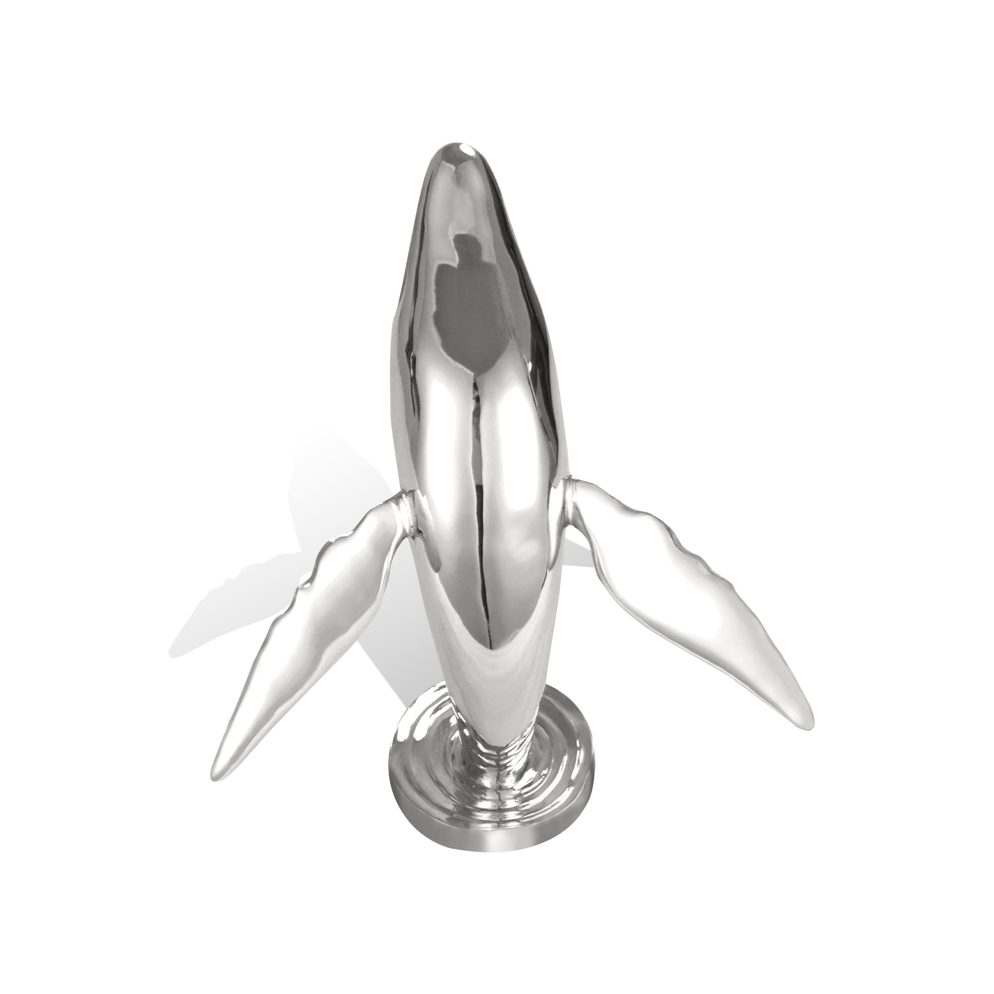 reflective stainless steel dolphin sculpture for ocean lovers and home decor