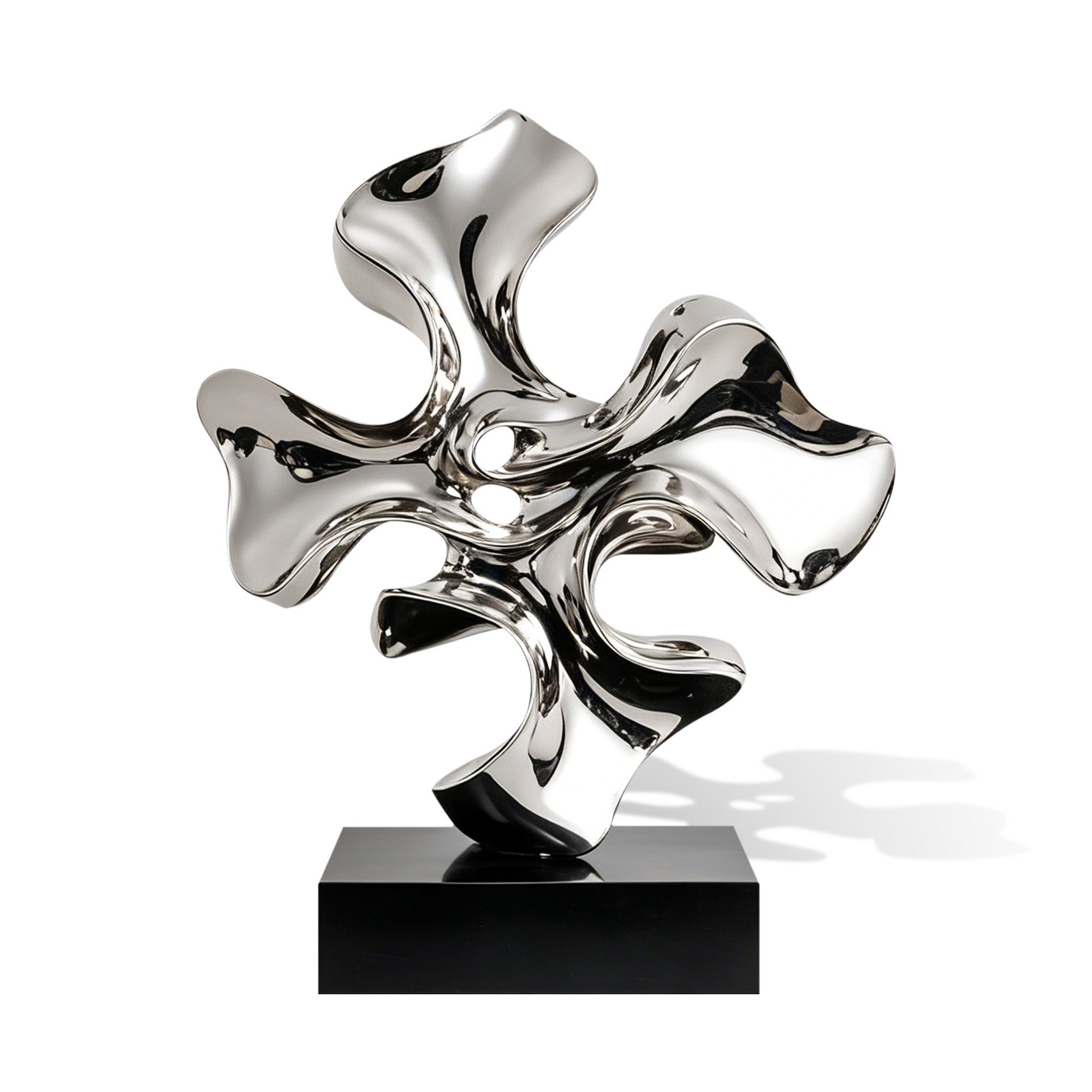 Abstract Metal Sculpture with black base