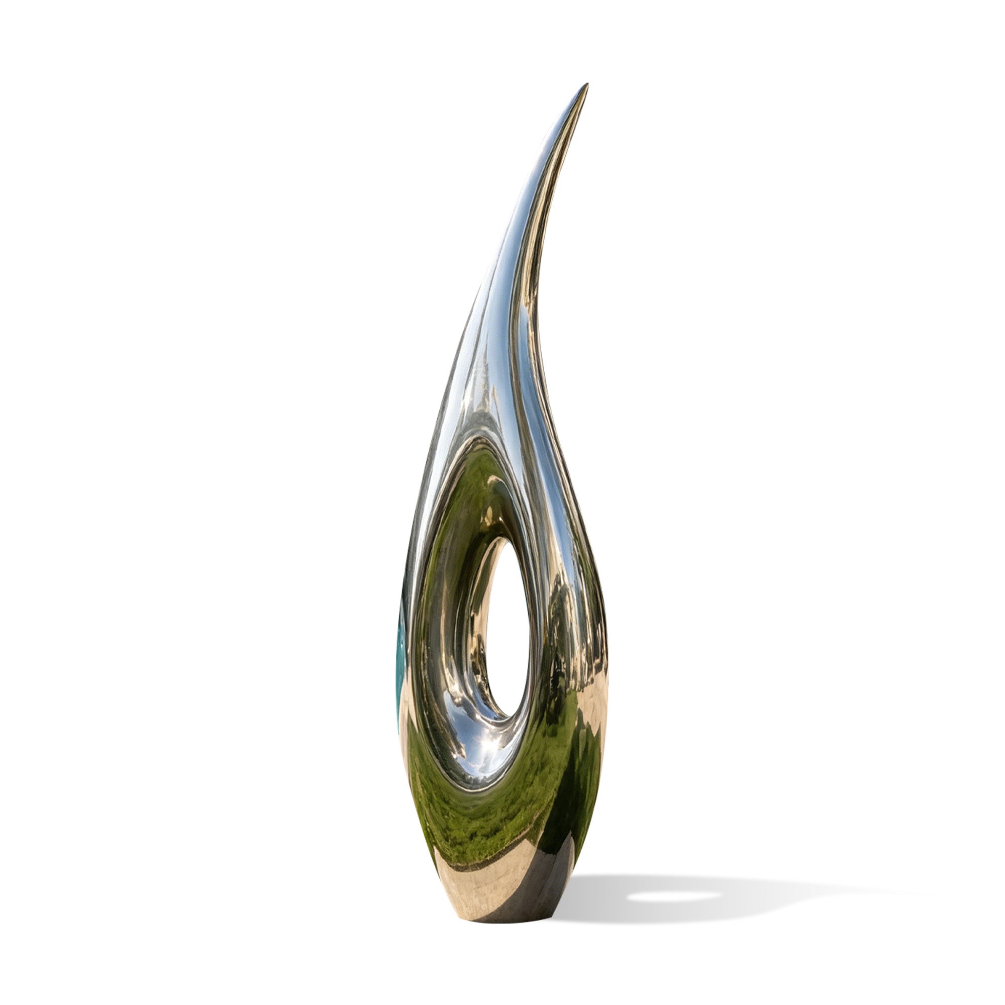 Abstract Stainless Steel Abstract Sculpture with polished mirror finish