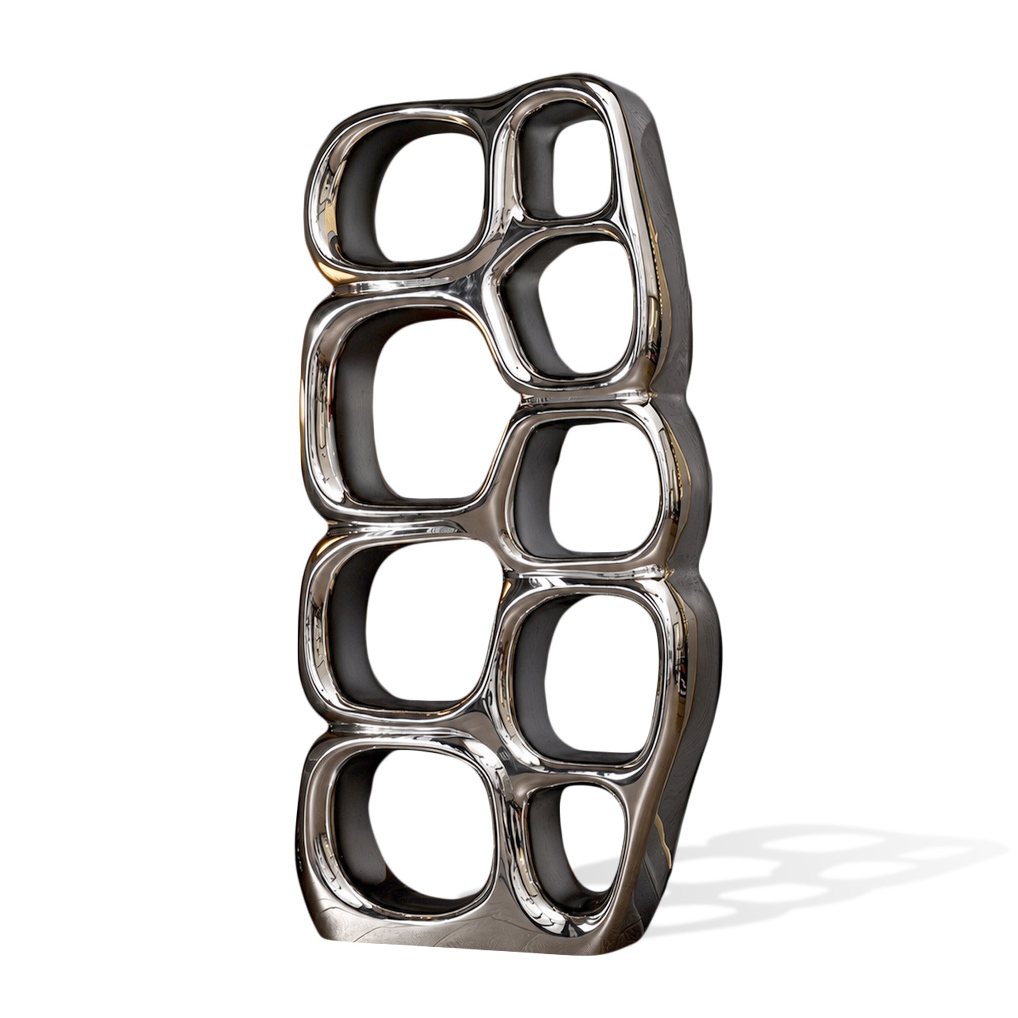 FINEST "Liquid Frame" Stainless Steel Sculptural Display Shelf – Contemporary Mirror Finish Functional Art FS-306