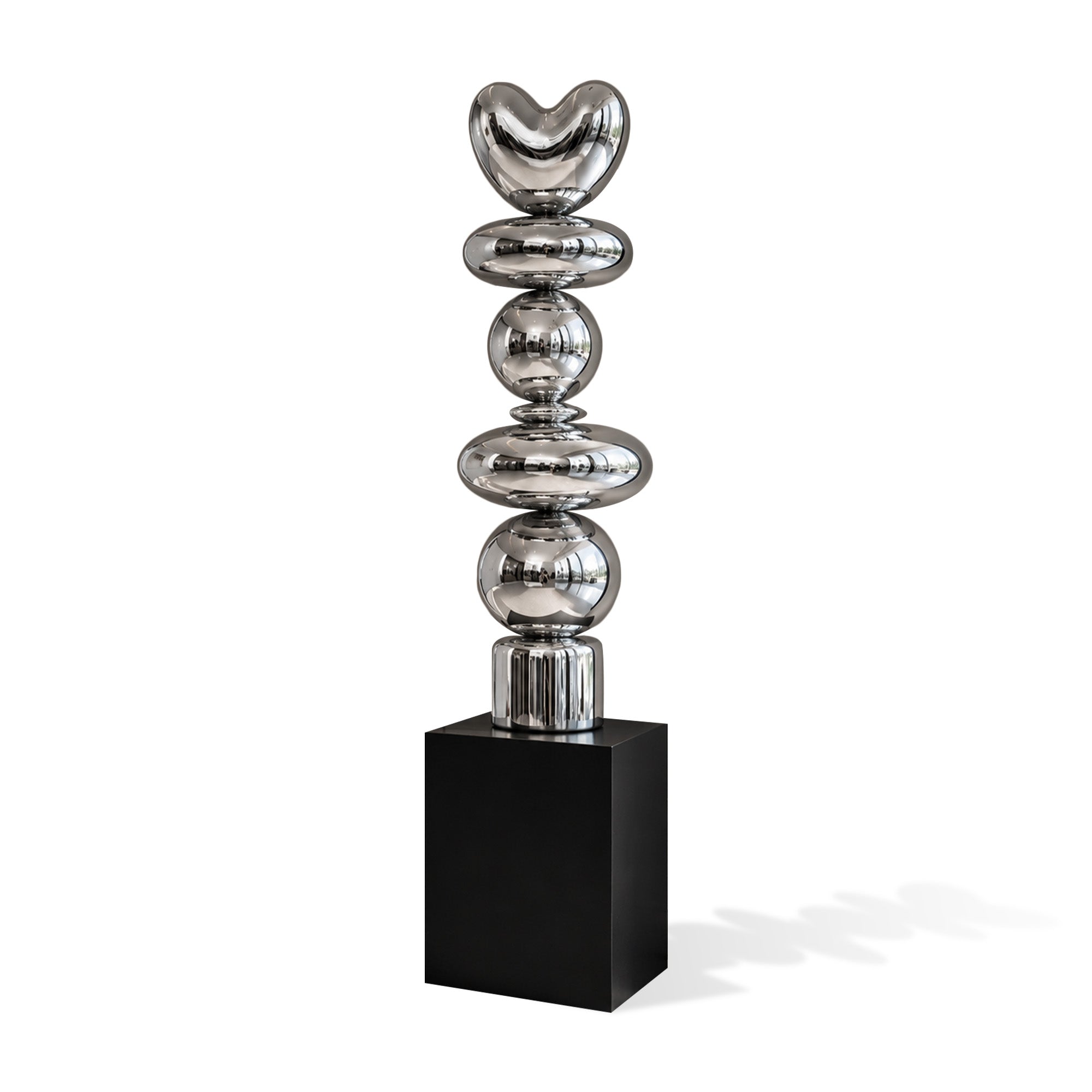 Outdoor mirror polished stainless steel abstract sculpture for luxury garden and contemporary landscape decoration