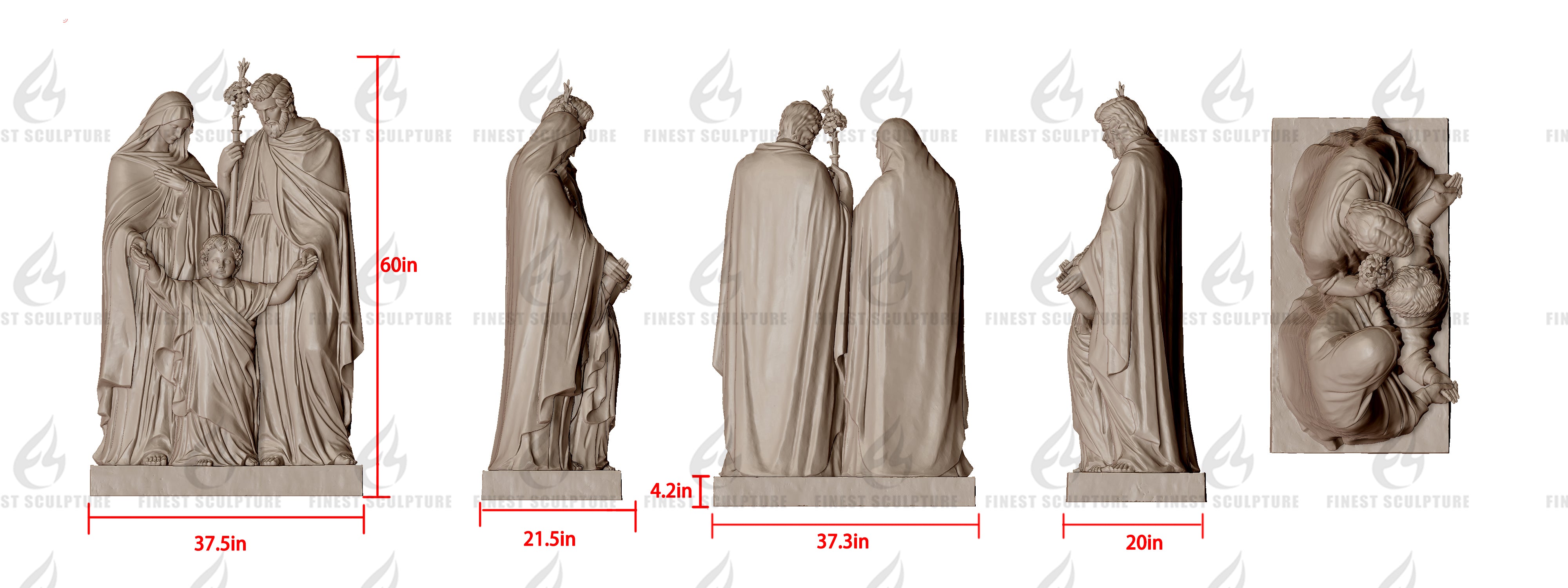 Custom Link for Pam Watts of White Marble Holy Family Statue-50% Deposit