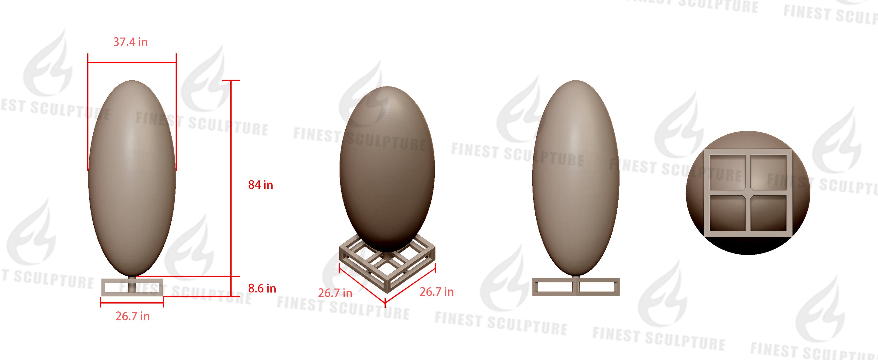 Custom Link for BOBBY SINGH of Custom Outdoor Illuminated Oval Stainless Steel Sculpture -50% Deposit