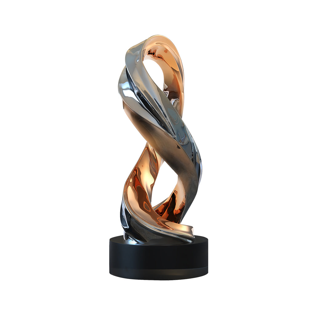 Modern Dual-Tone Abstract Stainless Steel Sculpture