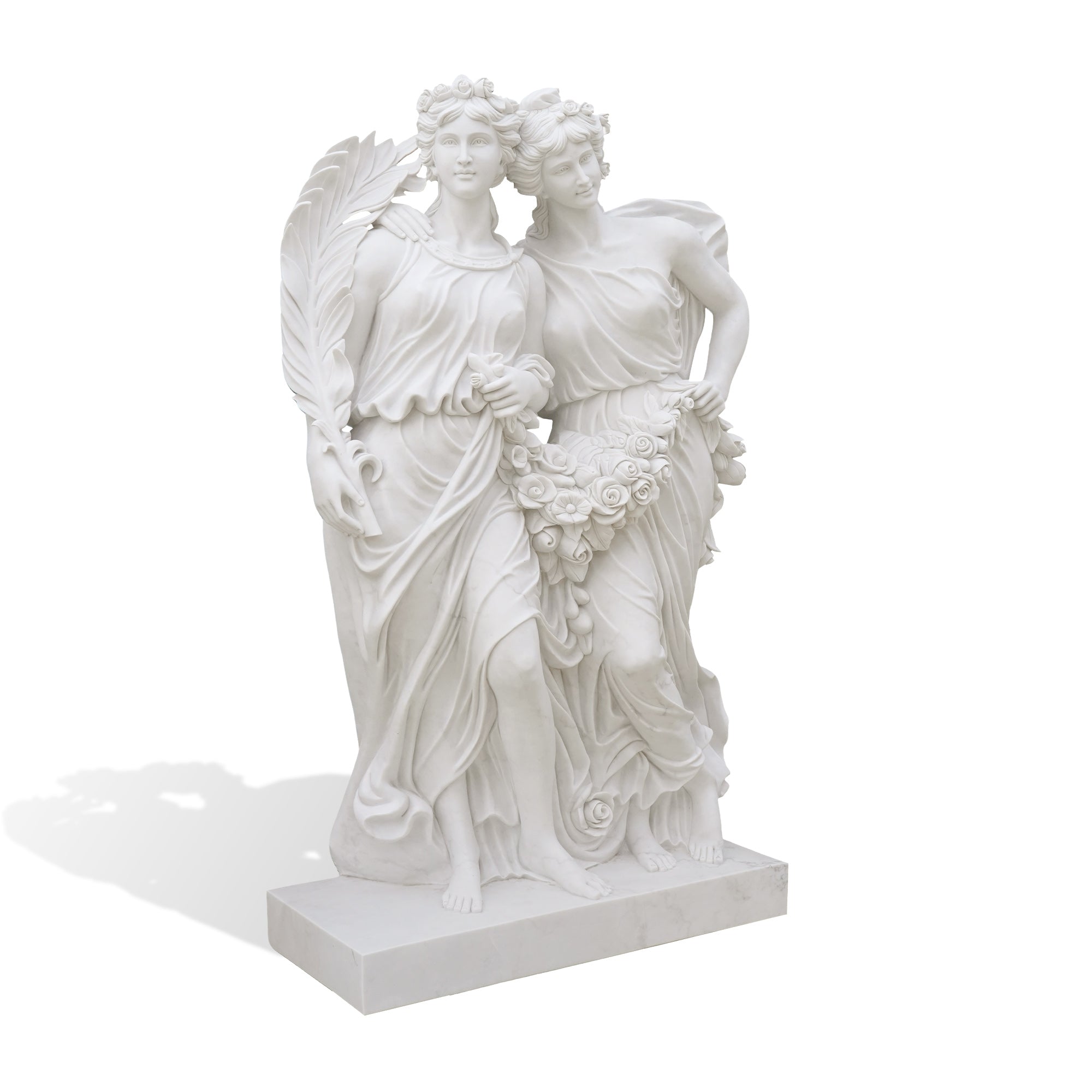 Leonardo Bistolfi-inspired marble artwork replica reflecting classical elegance and the serene bond between creativity and spirit.