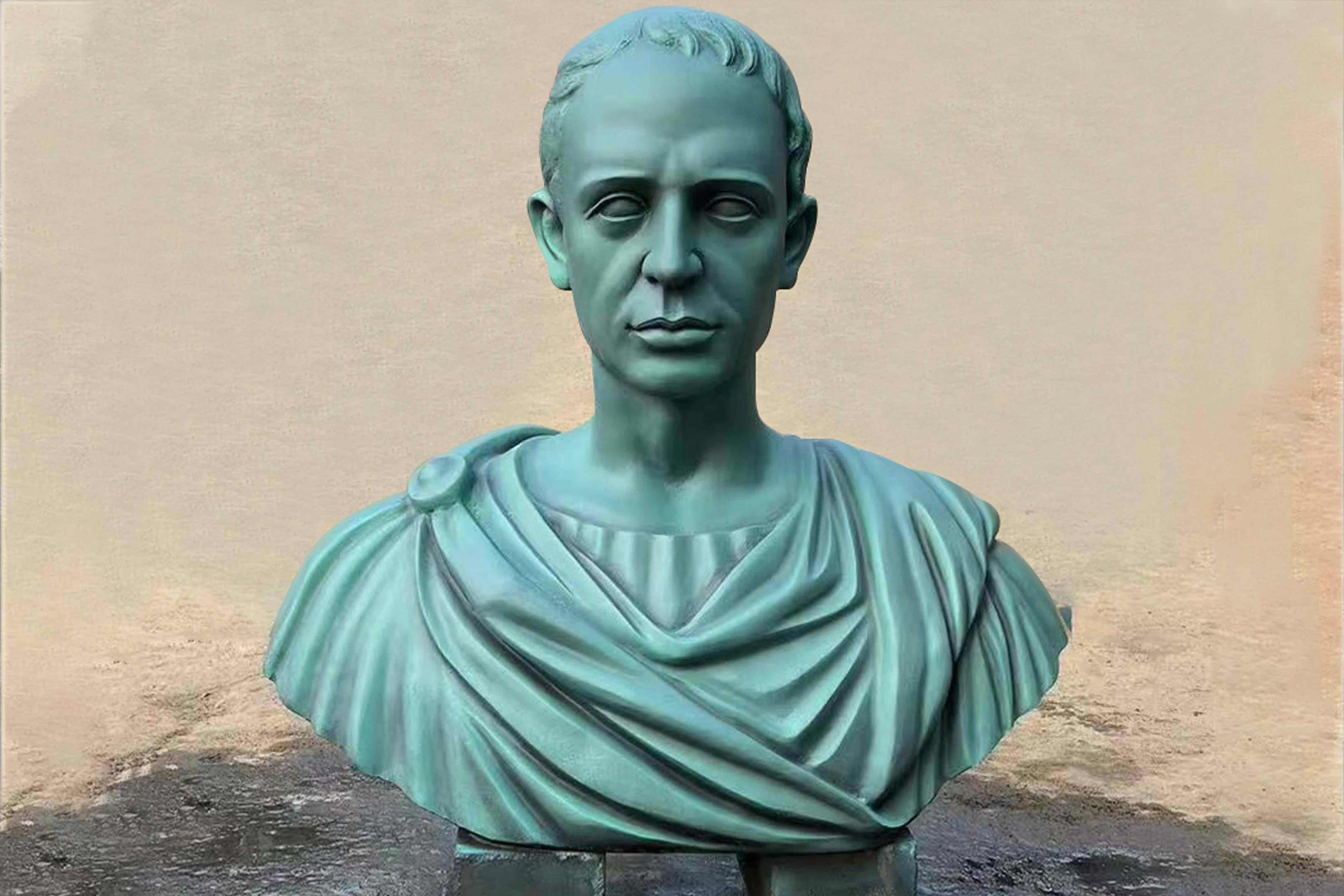 Bronze Catullus Bust Sculpture after coloring