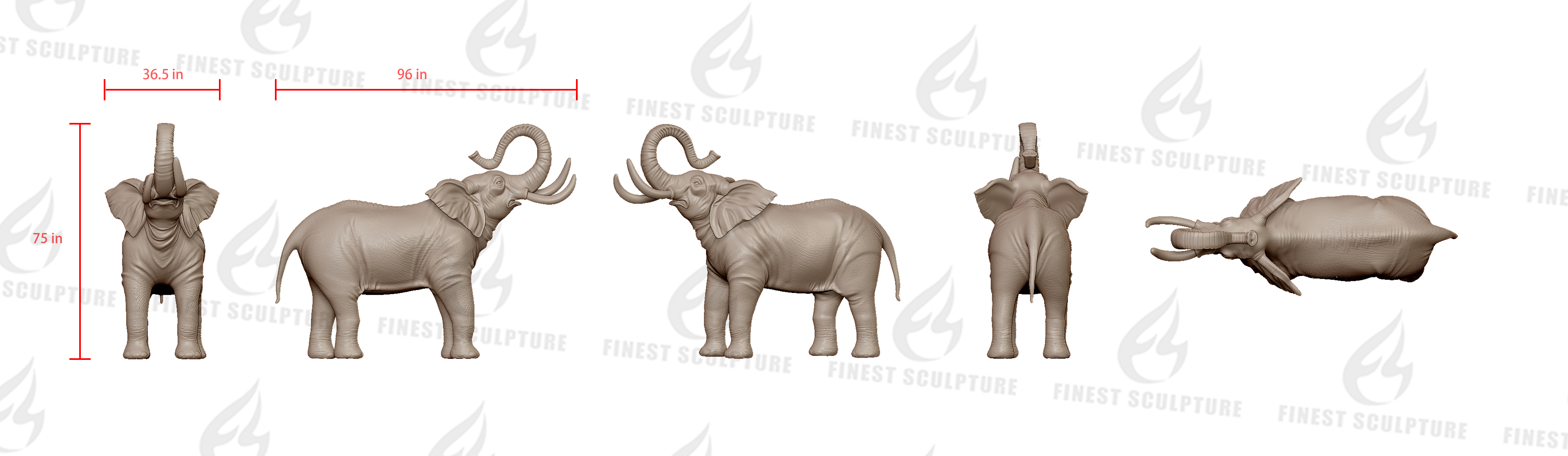 Custom Link for Rik of Custom Fiberglass Elephant Sculpture 50% Deposit