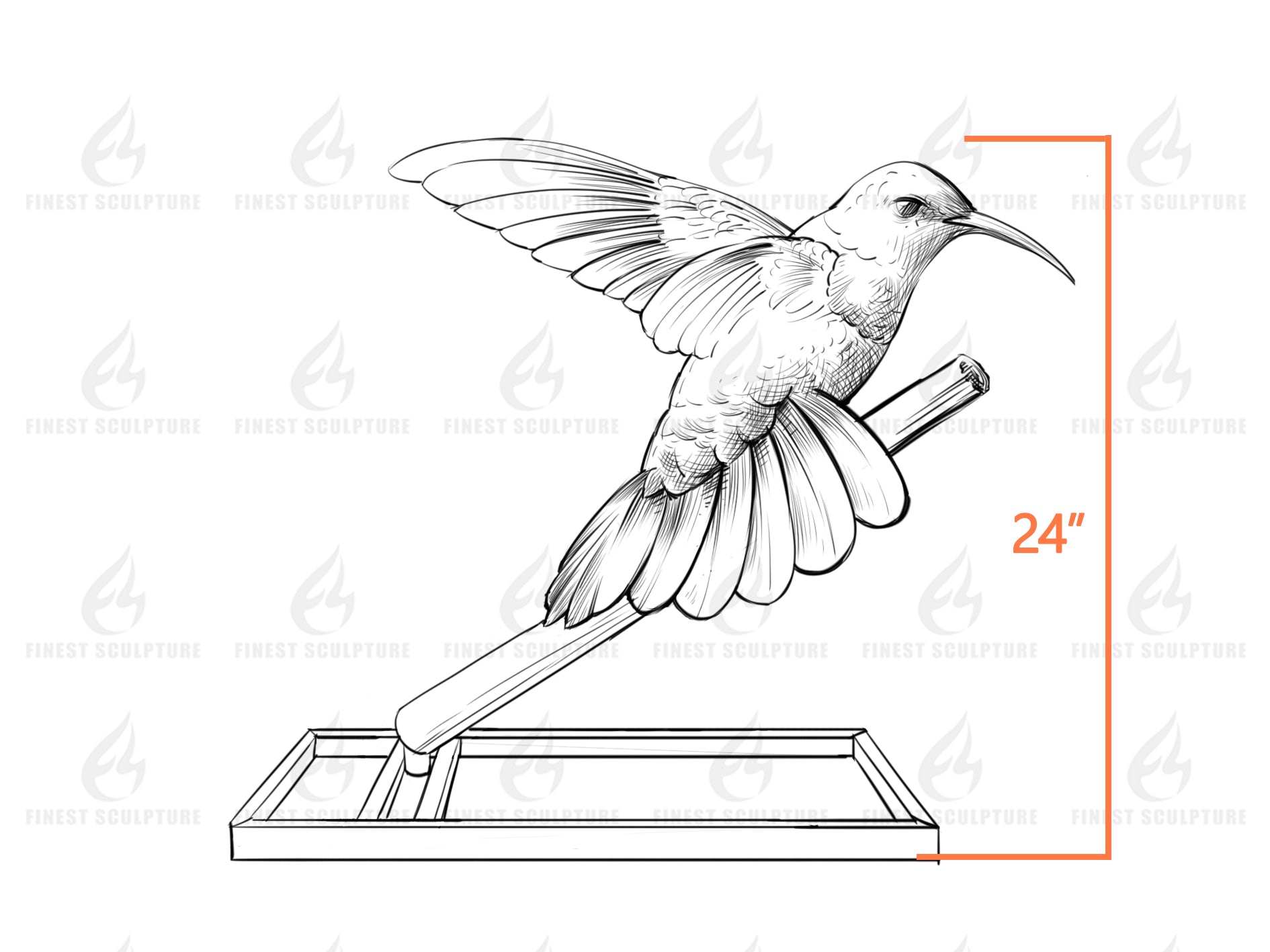 Custom Link for Mitchell Ells of Custom Hummingbird Sculpture (colored painting)
