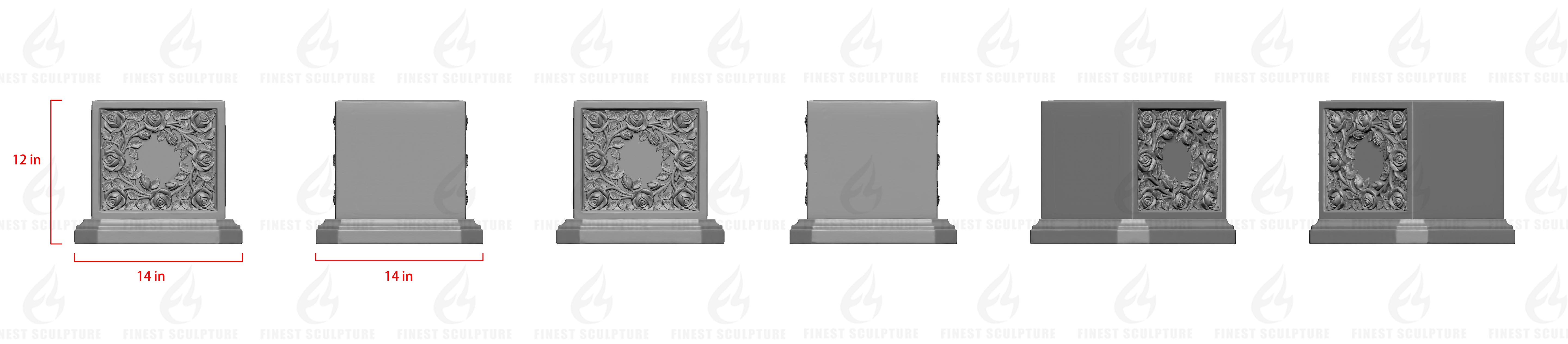 Custom Link for Edward Tricomi of Natural Grey Granite Base-12 Inch Height