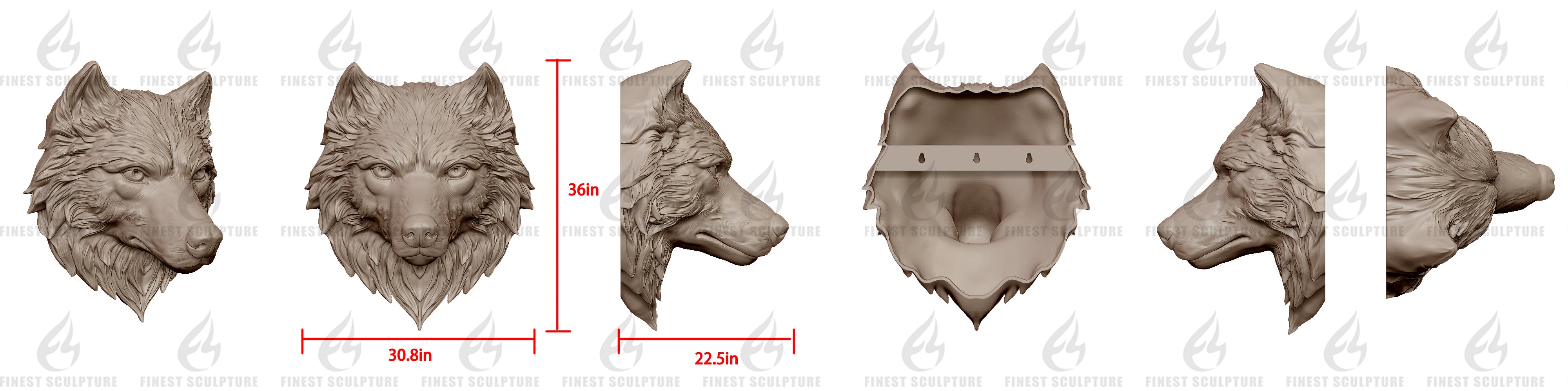 Custom Link for Garrett Moore of Custom Bronze Wolf Head Sculpture