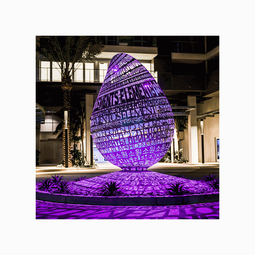 color switchs hollow stainless steel letter sculpture