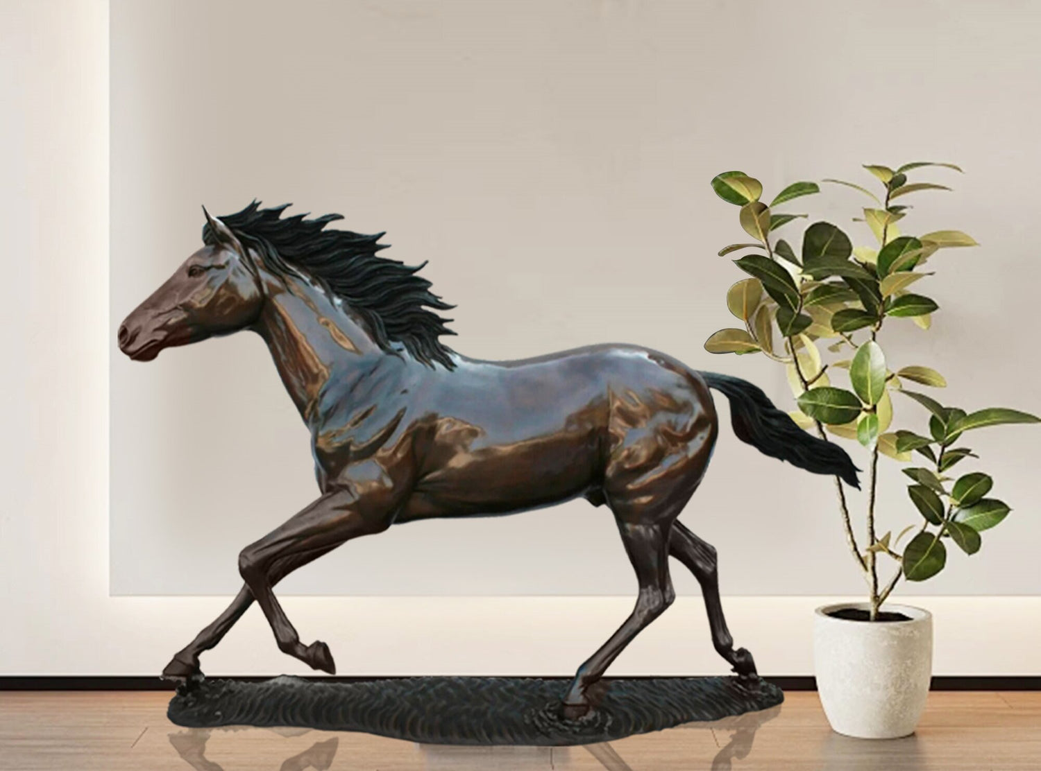 Finest Dynamic Art Bronze Running Horse Sculpture 