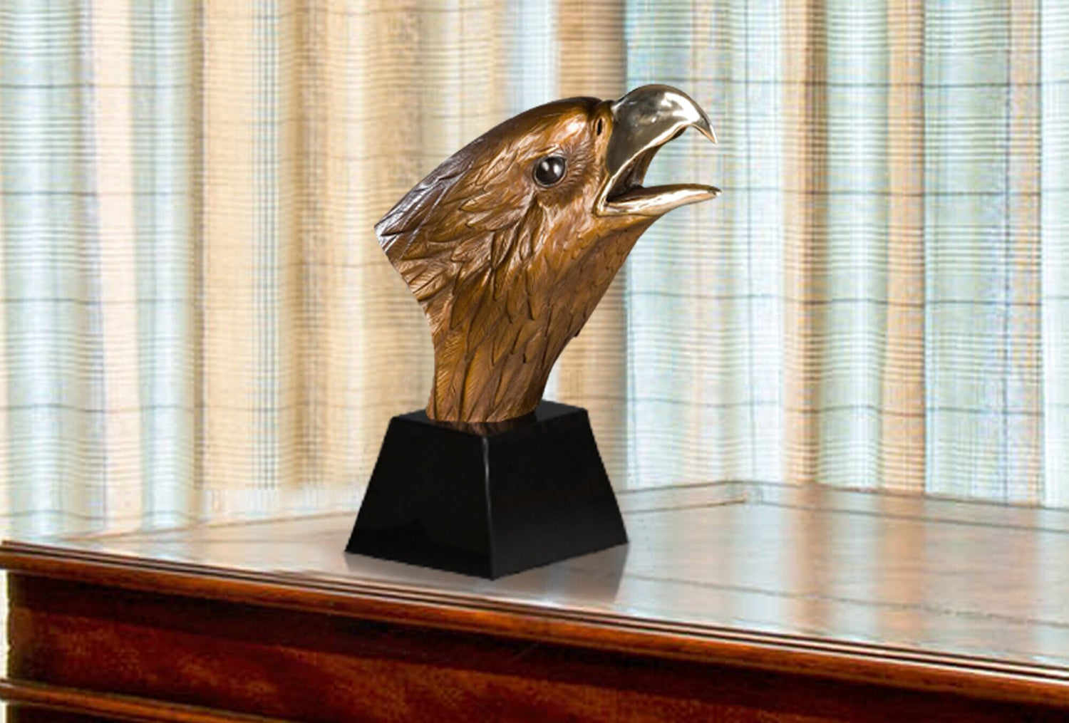 Bronze Bald Eagle Head Sculpture