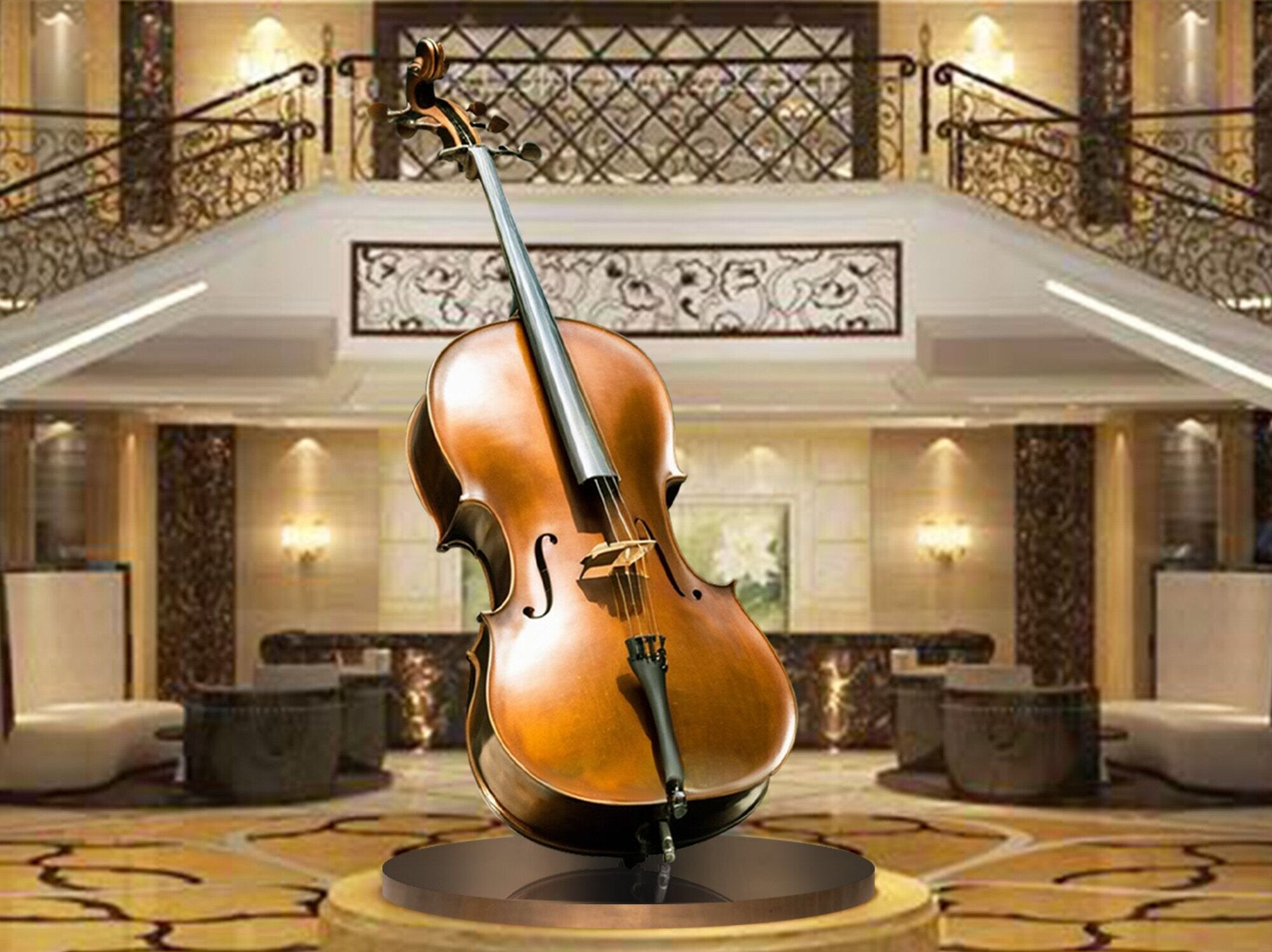 Finest Sculpture Bronze Cello Sculpture