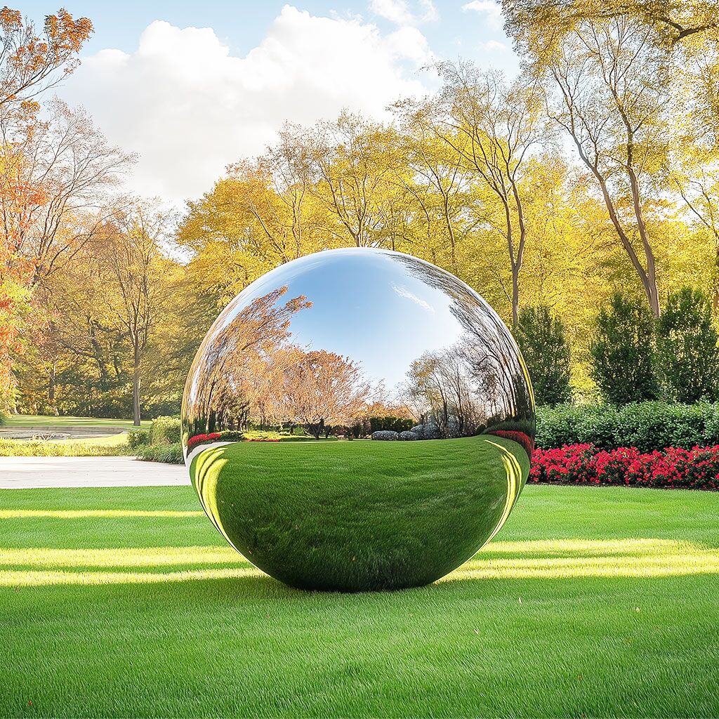 modern outdoor garden art large stainless steel mirror sphere sculpture